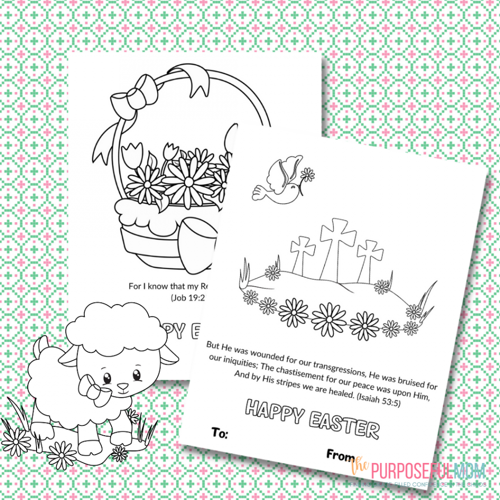 Free Printable Christian Easter Cards To Color  - The