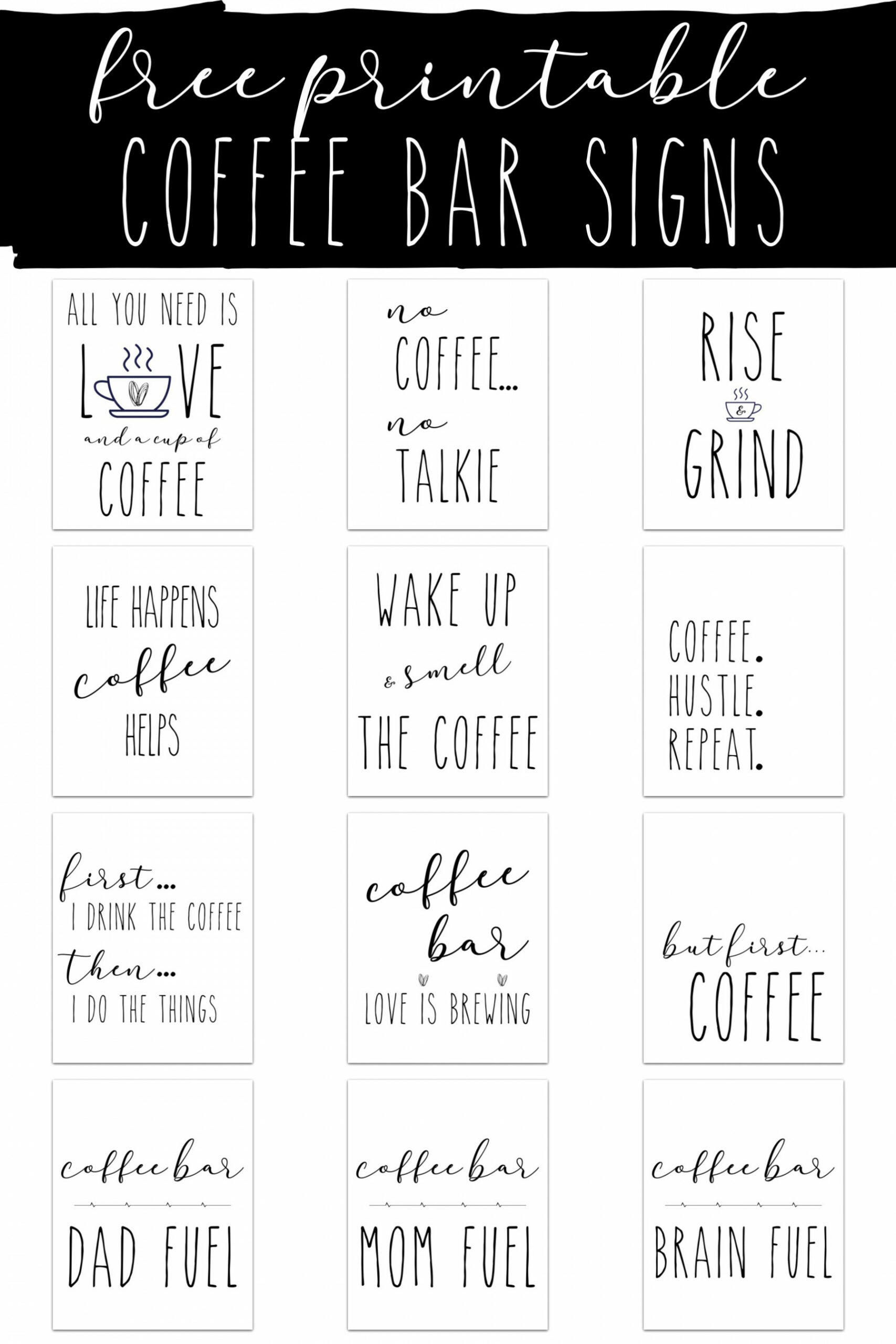 Free Printable Coffee Bar Signs - Extreme Couponing Mom