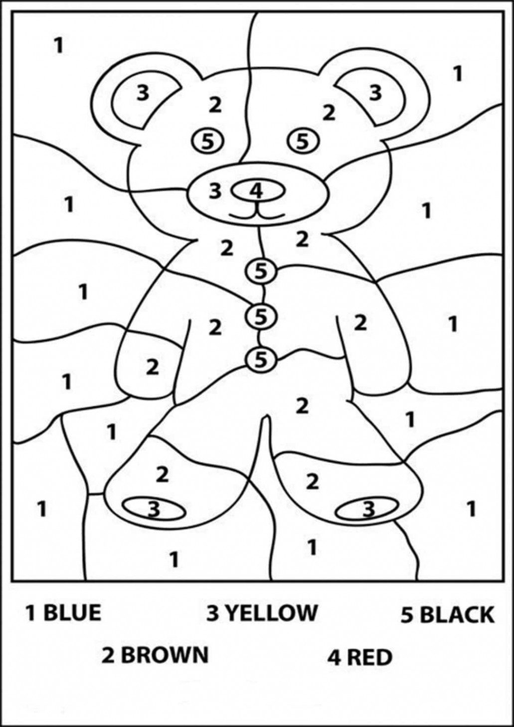 Free Printable Color by Number Worksheets For Kindergarten