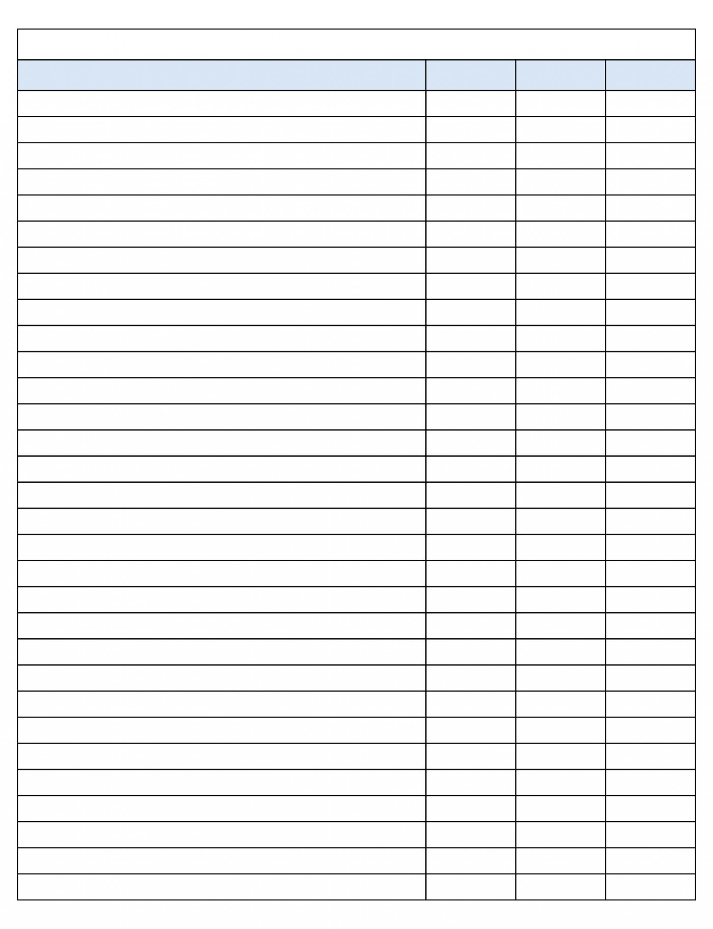 Free Printable  Column Spreadsheet  Templates printable free