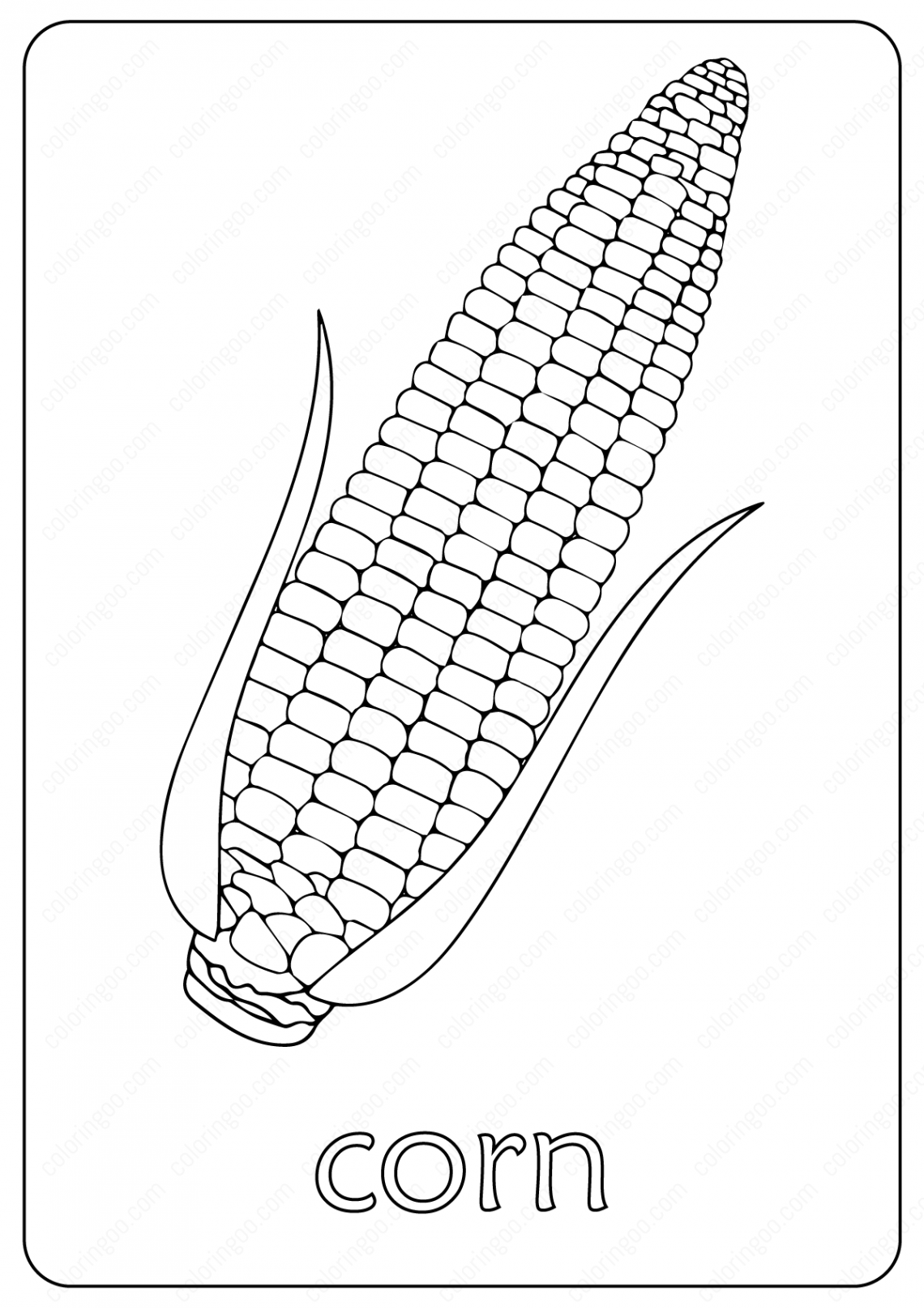 Free Printable Corn Maize Coloring Pages  Coloring pages, Corn