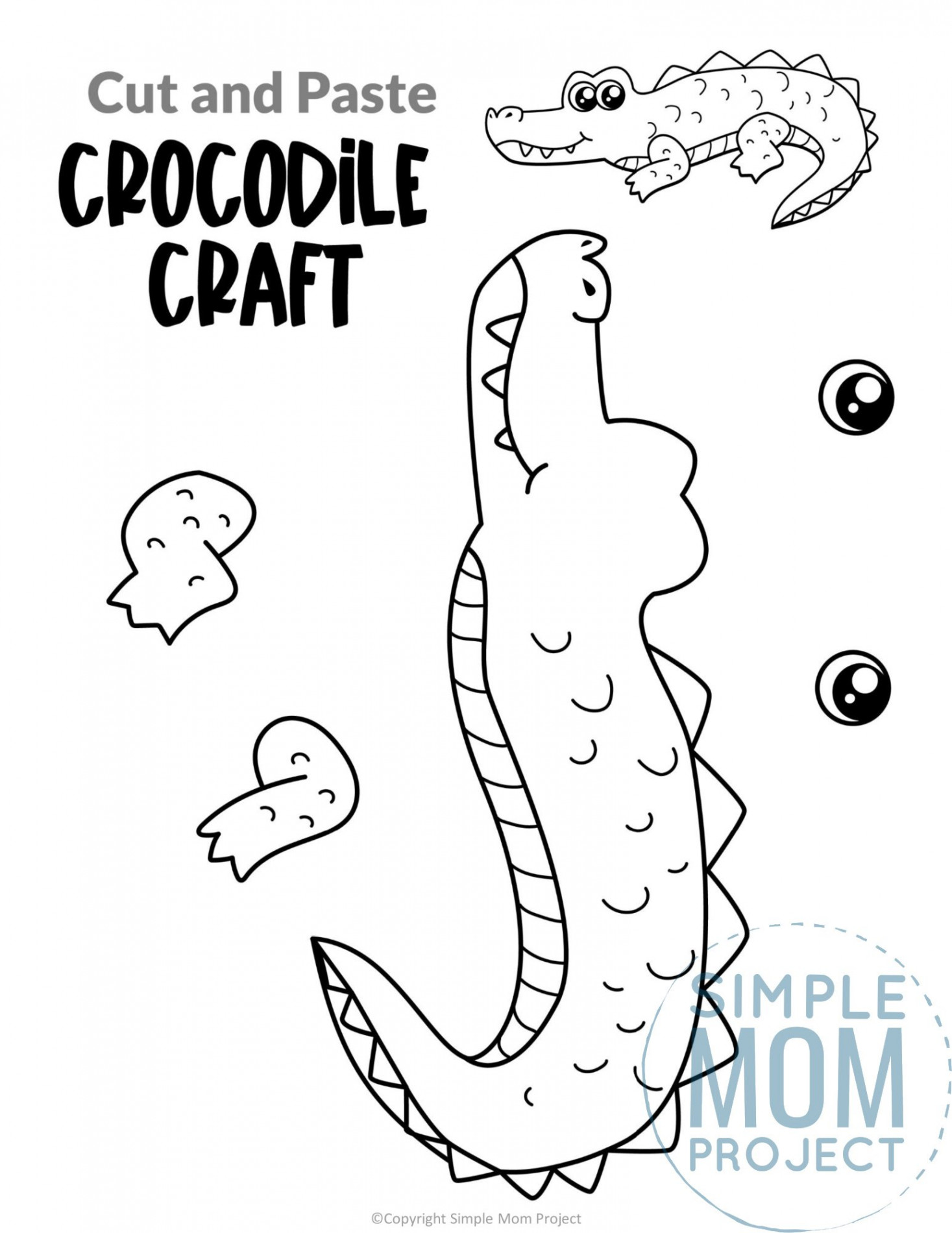 Free Printable Crocodile Craft Template – Simple Mom Project