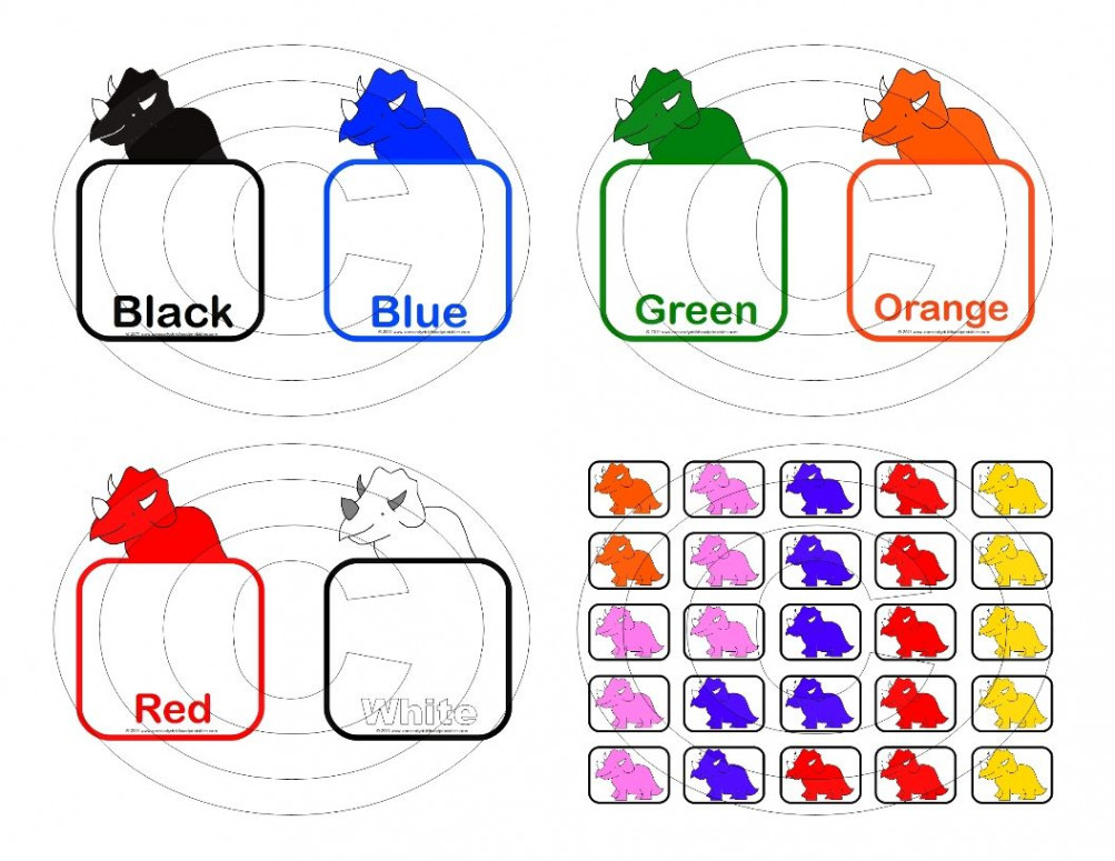 Free Printable Dinosaur Color Matching Game  Dinosaur coloring