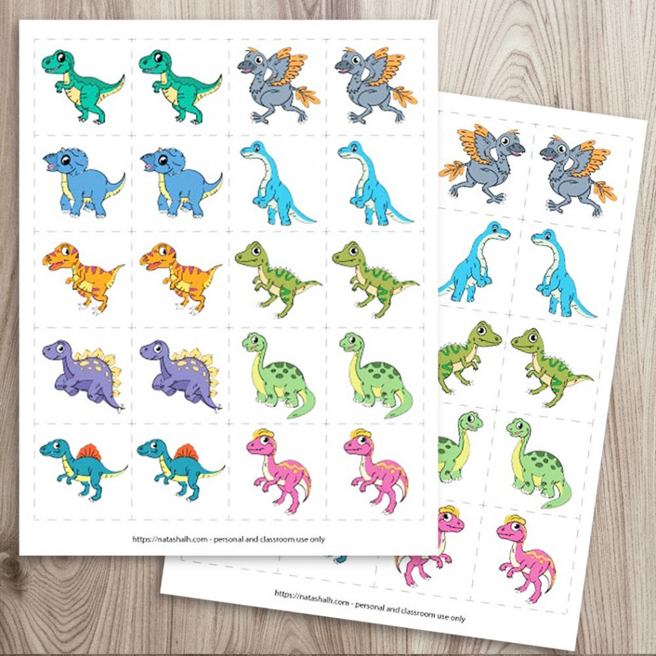 Free Printable Dinosaur Matching Game (for your dino-loving child