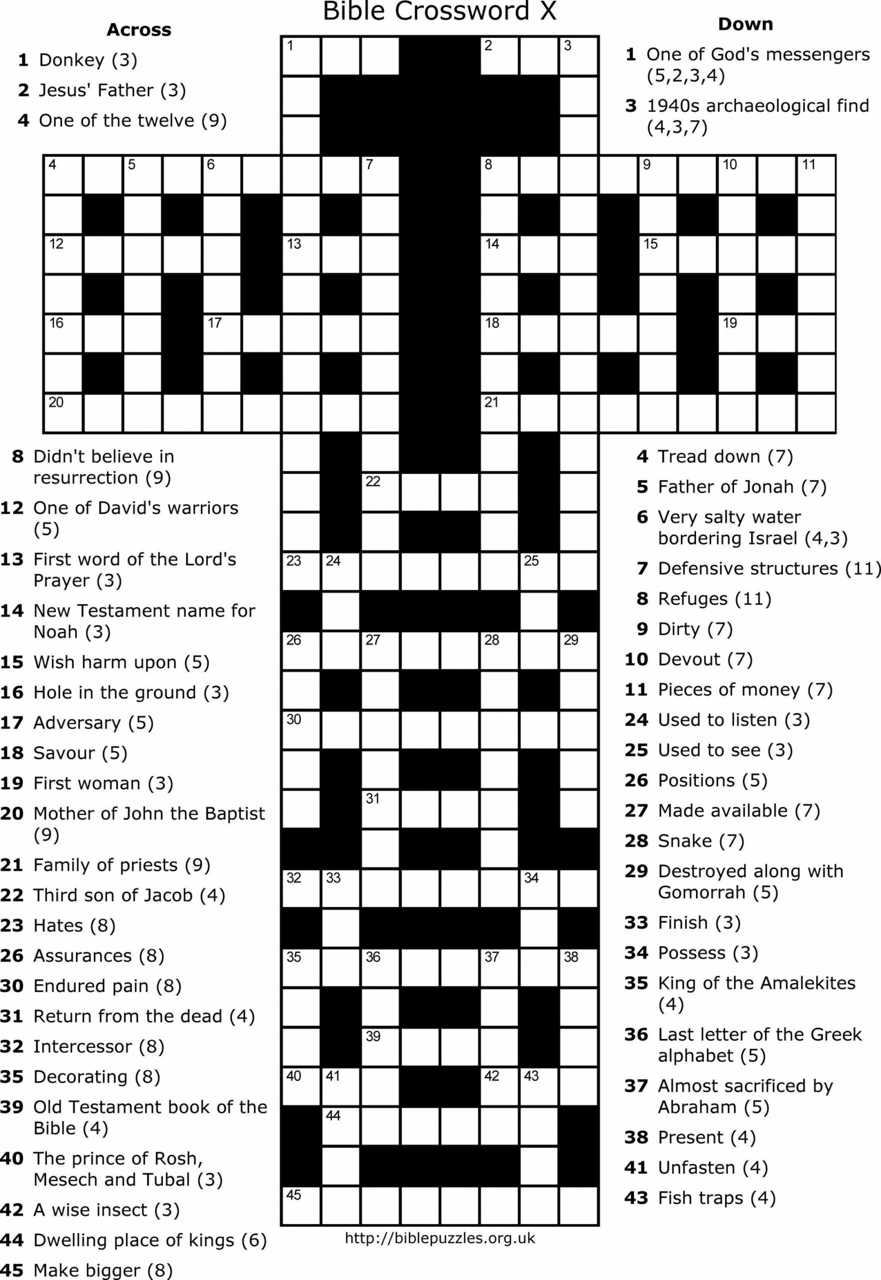 Free Printable Easter Crossword Puzzles For Adults  Printable