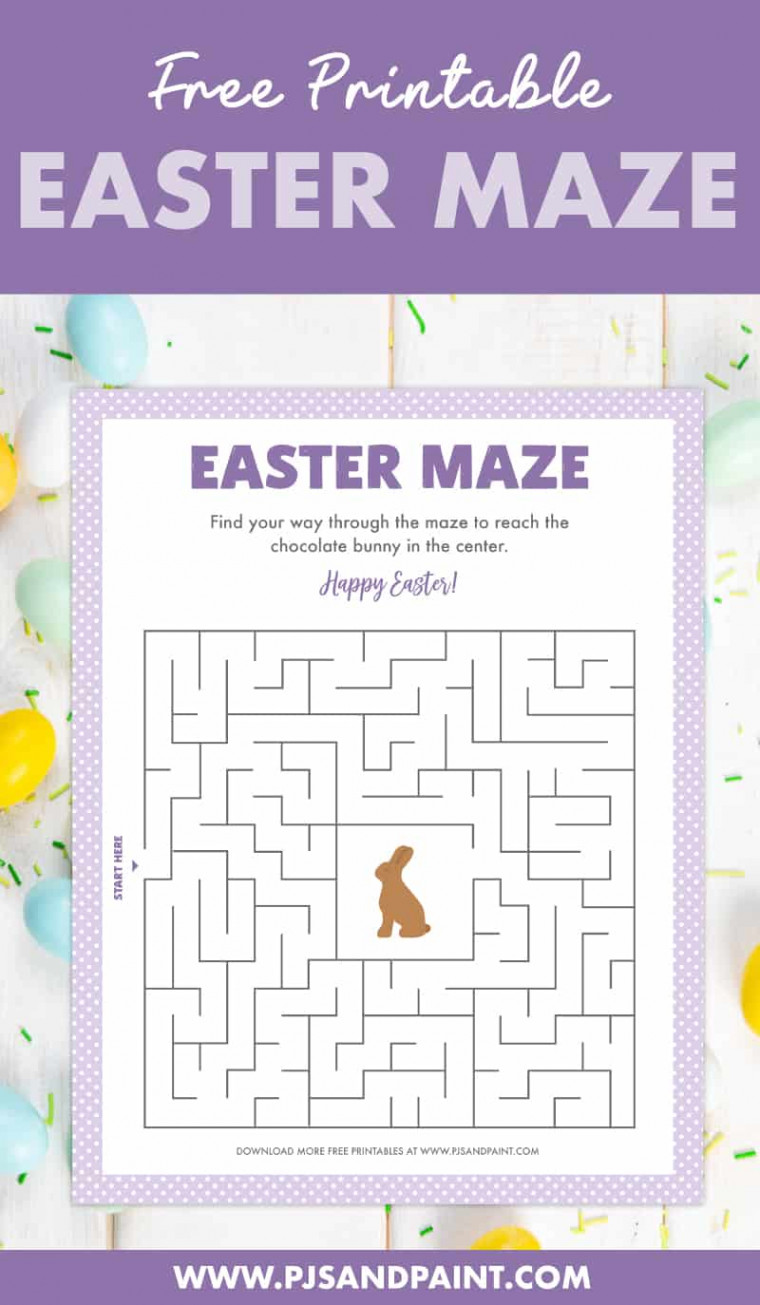 Free Printable Easter Maze - Easter Games and Activities - Pjs and