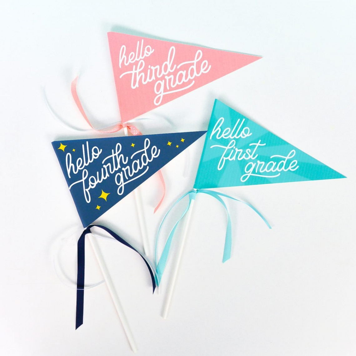 Free Printable First Day of School Pennant Flags - Hey, Let