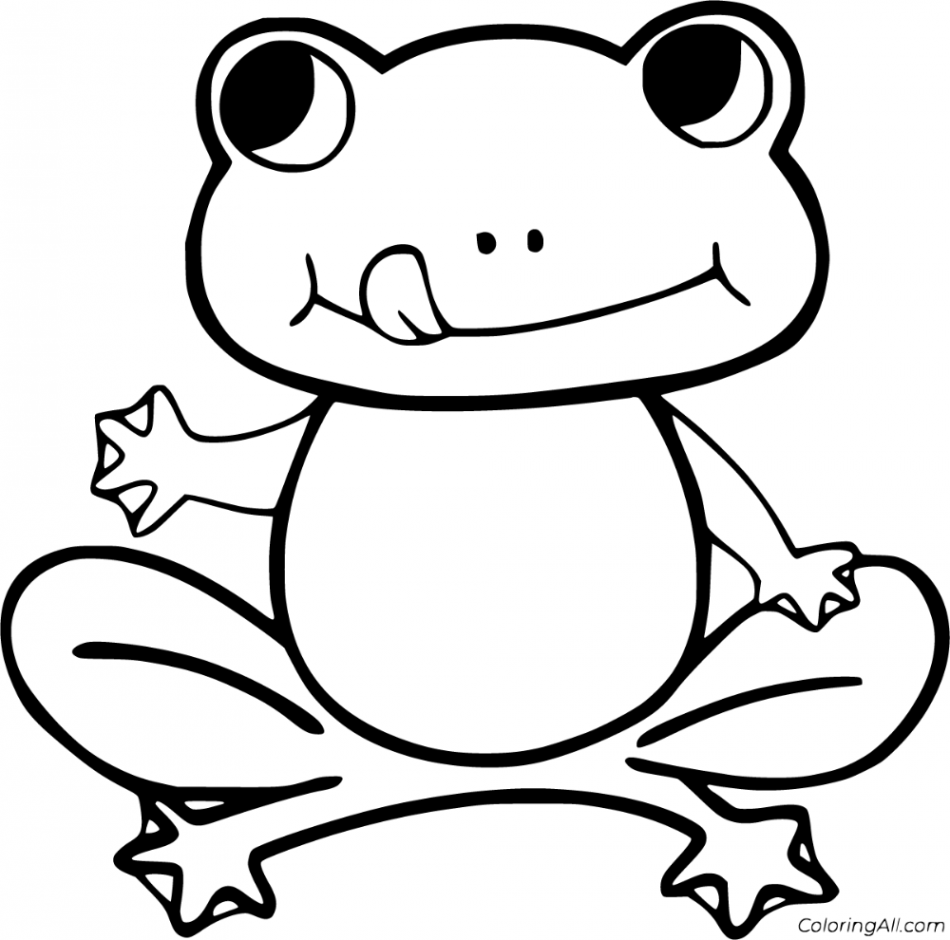 free printable Frog coloring pages in vector format, easy to