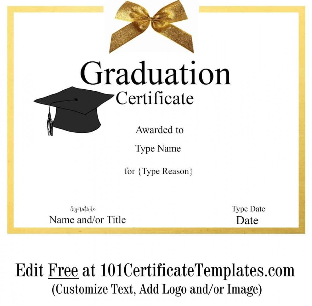 Free Printable Graduation Certificate Templates  Certificate