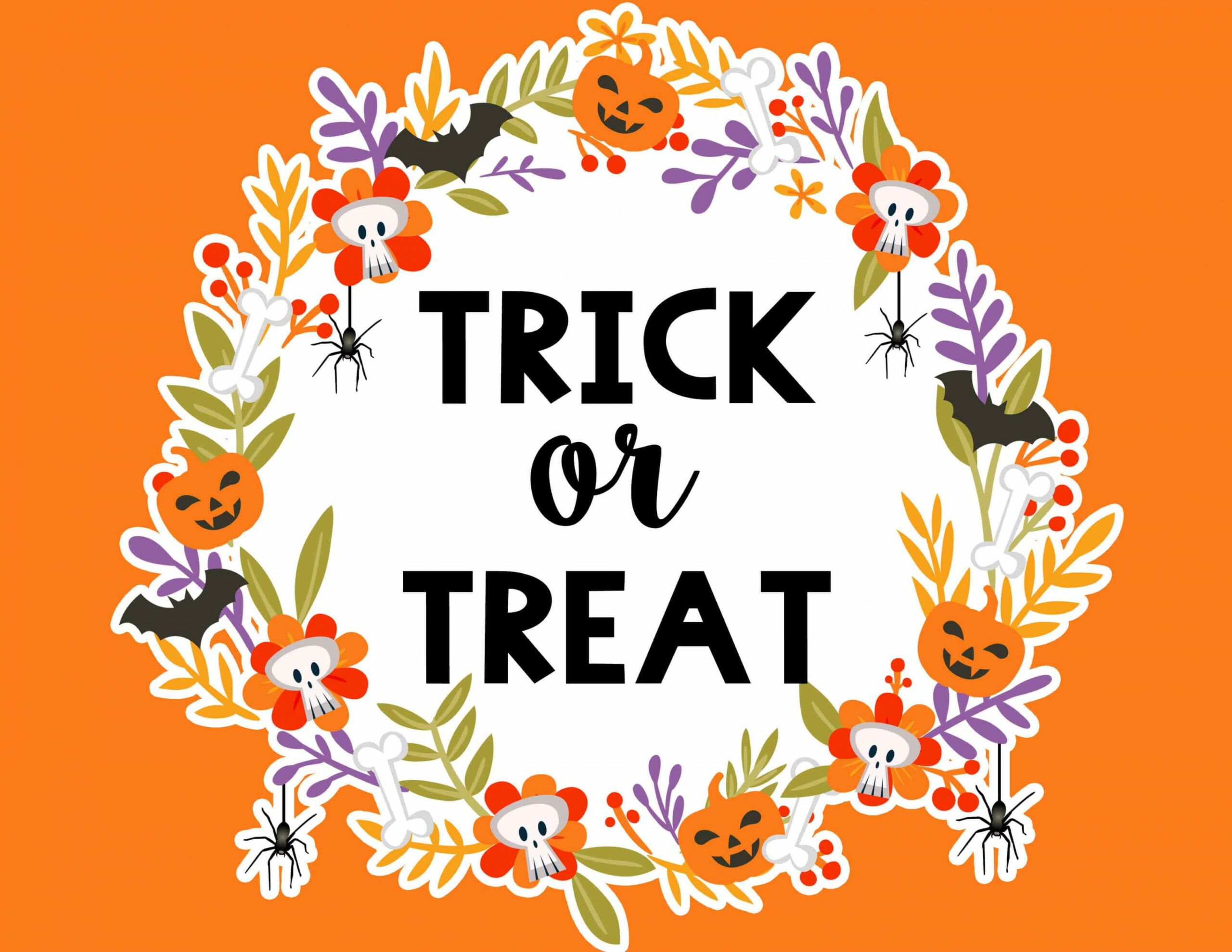 Free Printable Halloween Trick or Treat Signs - Lovely Planner