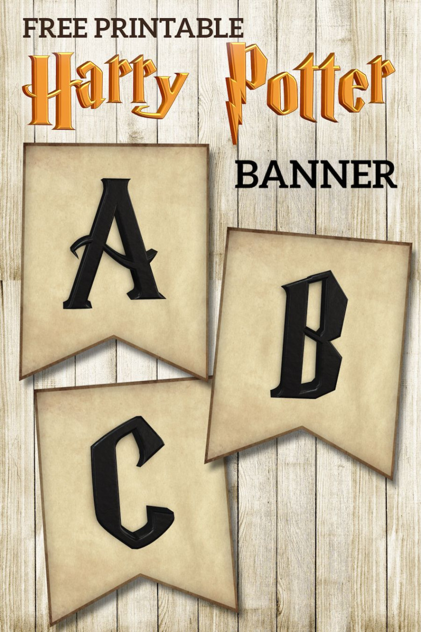 Free Printable Harry Potter Banner Letters - Paper Trail Design