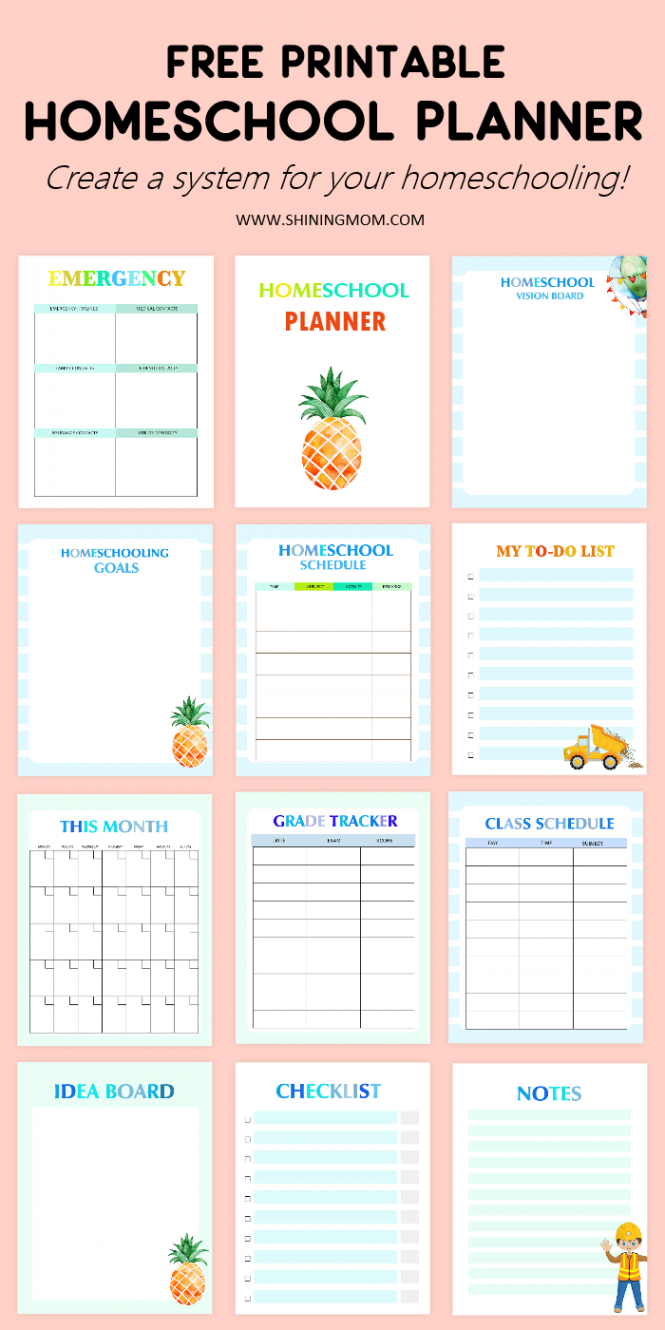 Free Printable Homeschool Planner –  Awesome Templates