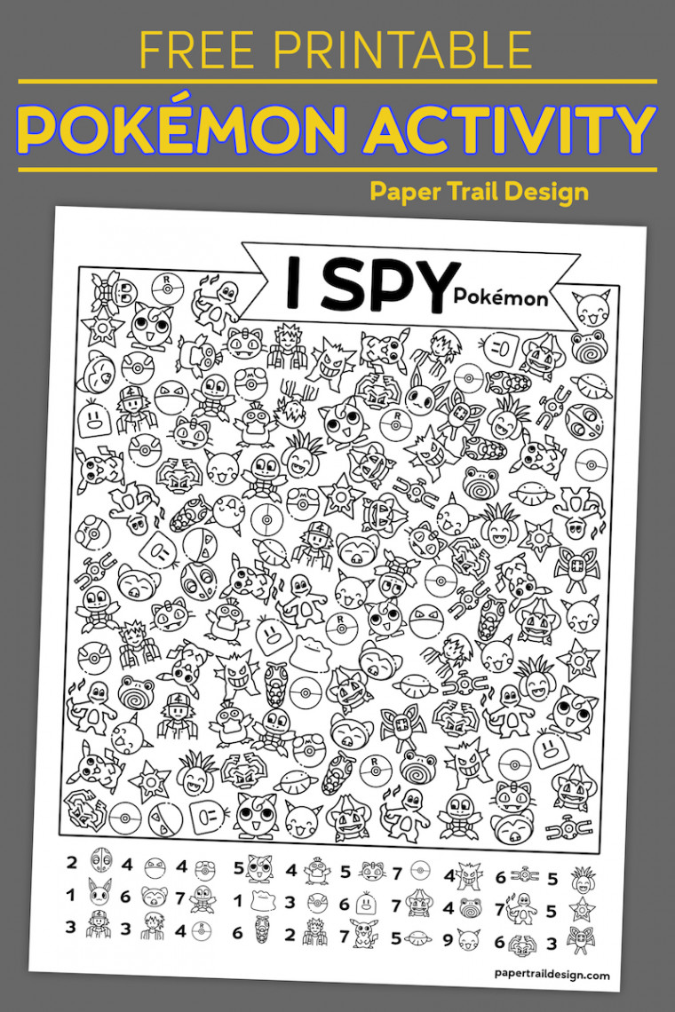 Free Printable I Spy Pokémon Activity - Paper Trail Design