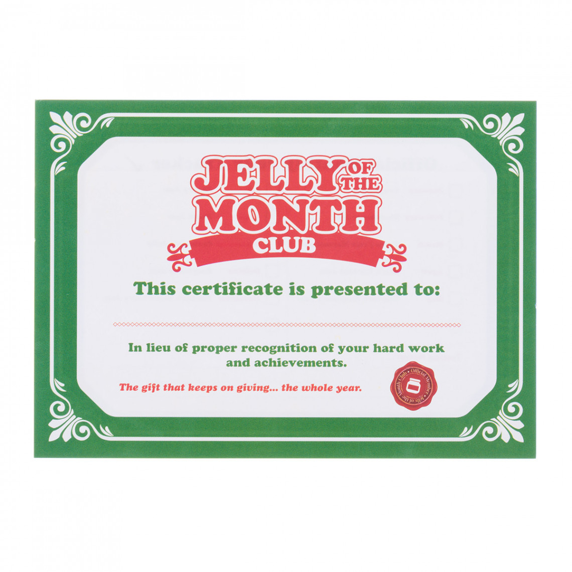 Free Printable Jelly Of The Month Club Certificate Template