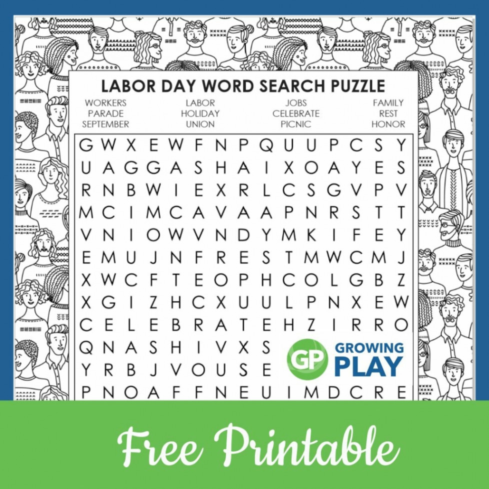 Free Printable Labor Day Word Search Puzzle - Growing Play