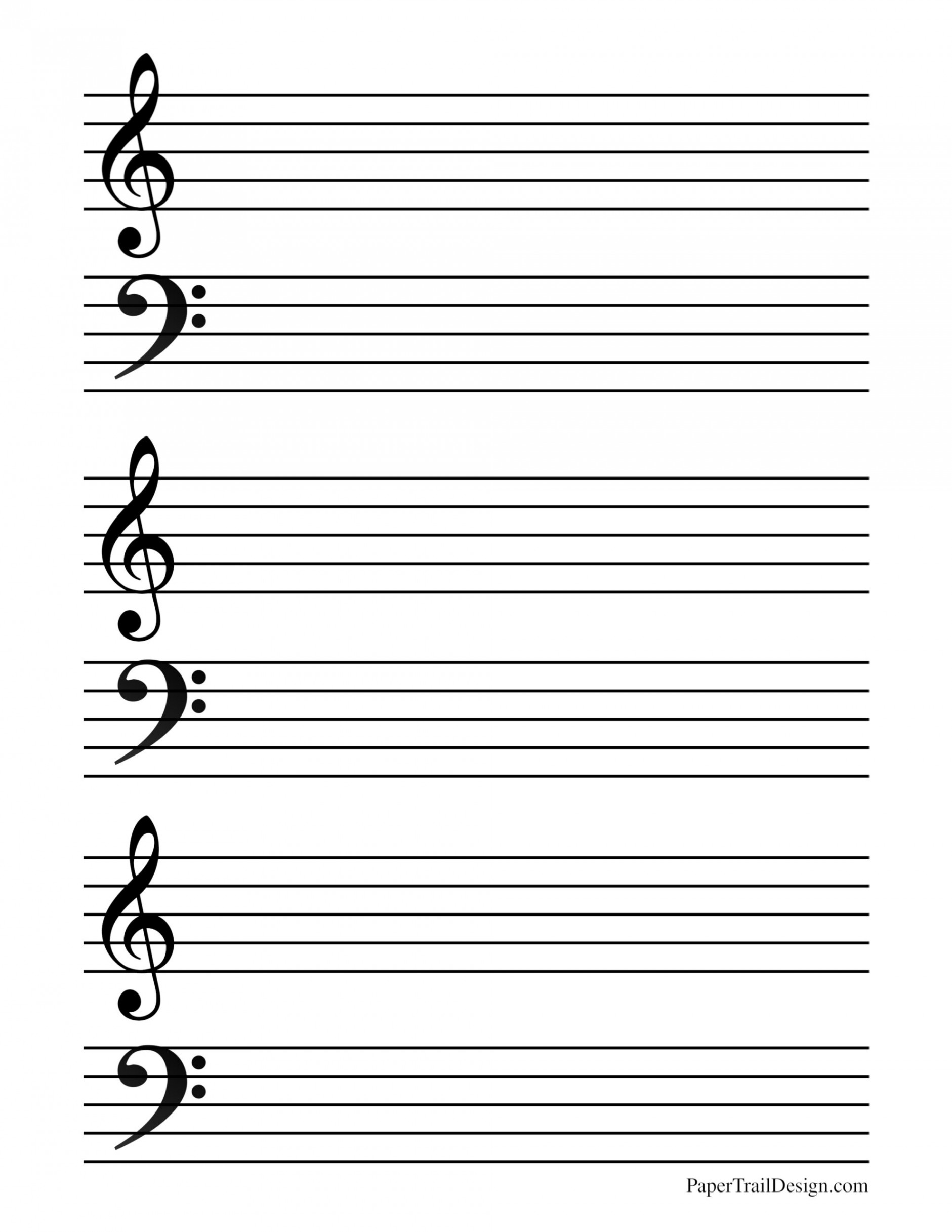 Free Printable Music Staff Paper - Paper Trail Design