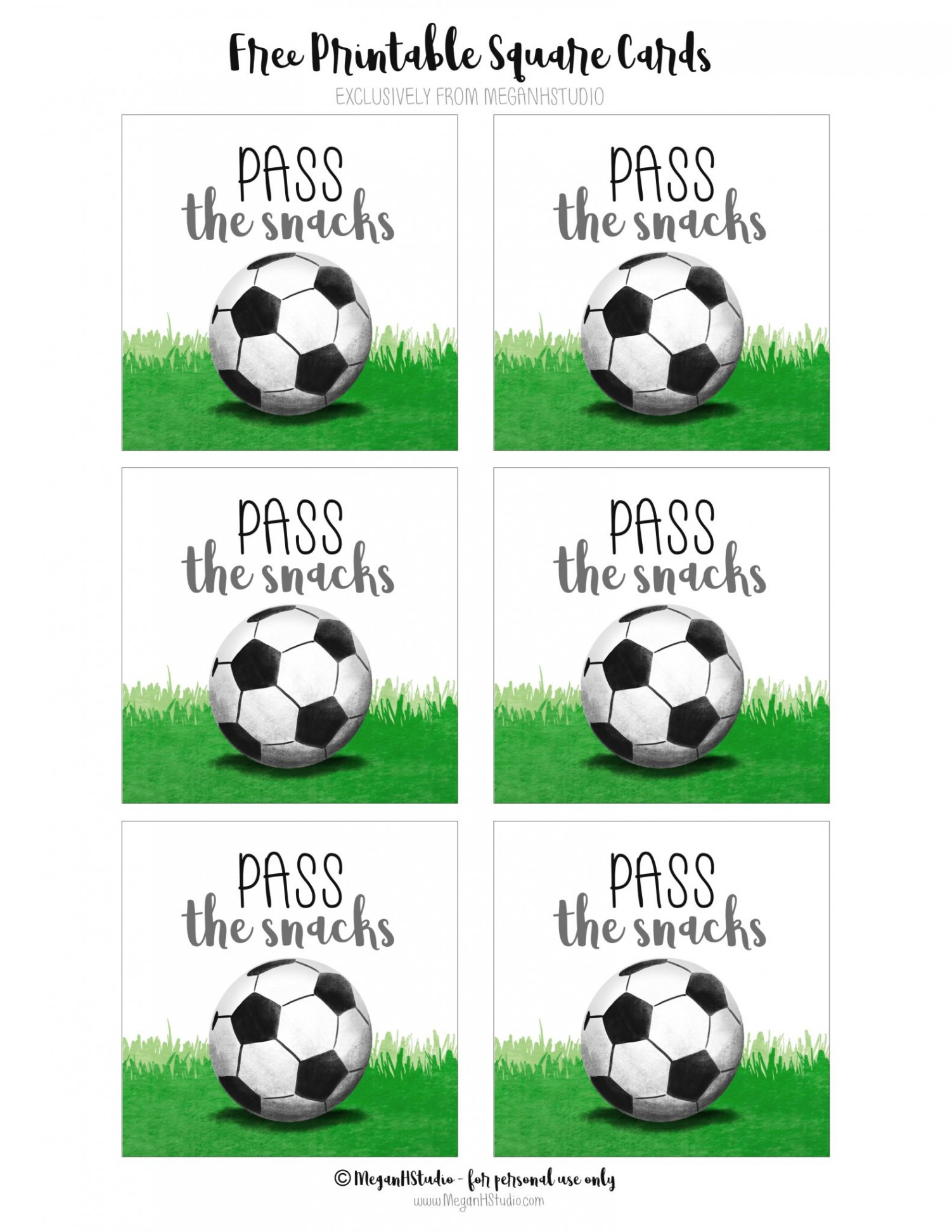 Free Printable Soccer Snack Tags – MeganHStudio  Soccer snacks