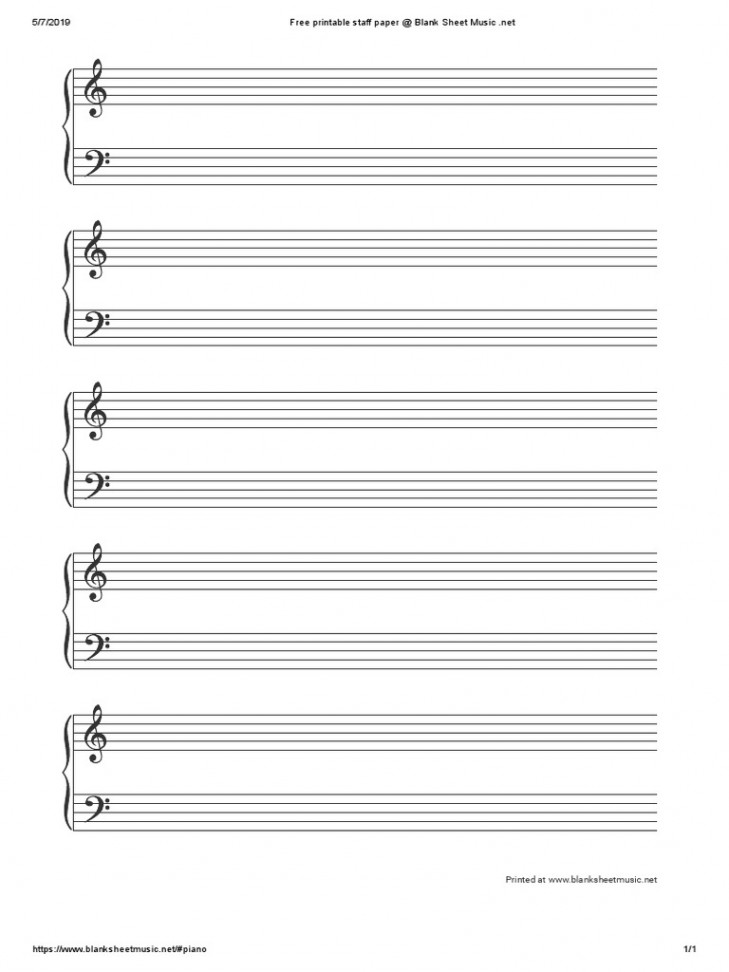 Free Printable Staff Paper at Blank Sheet Music PDF  PDF