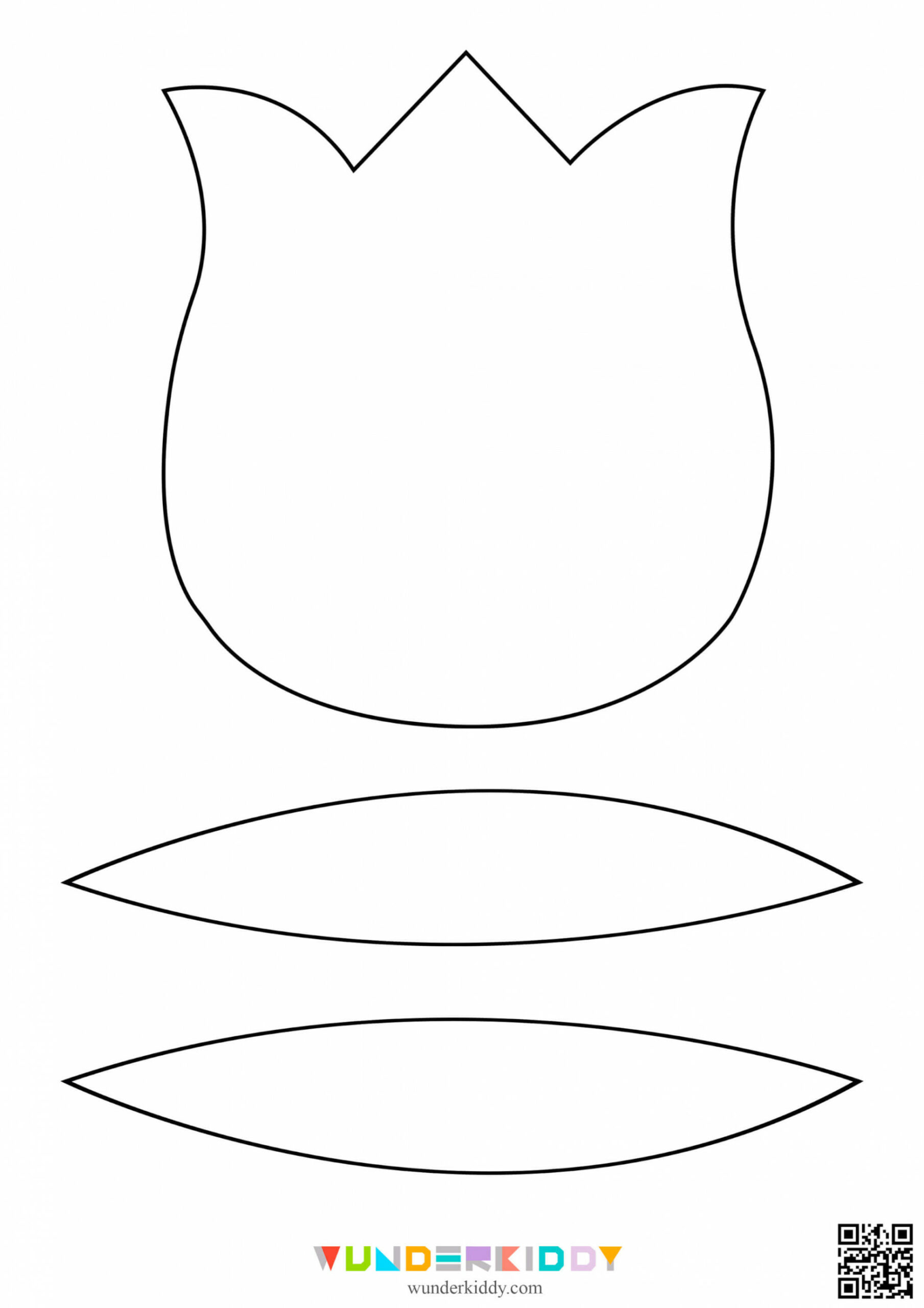 Free Printable Tulip Flower Craft Template for Kindergarten