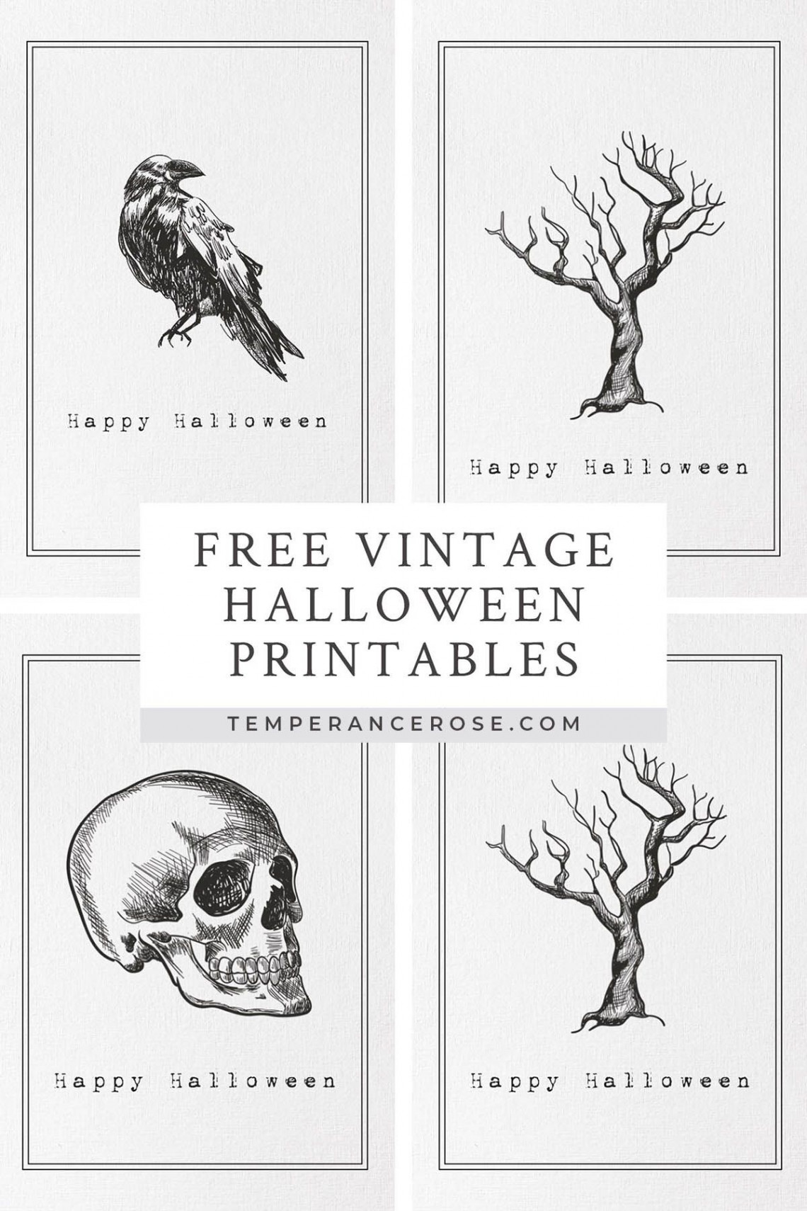 Free printable vintage Halloween wall art  Vintage halloween