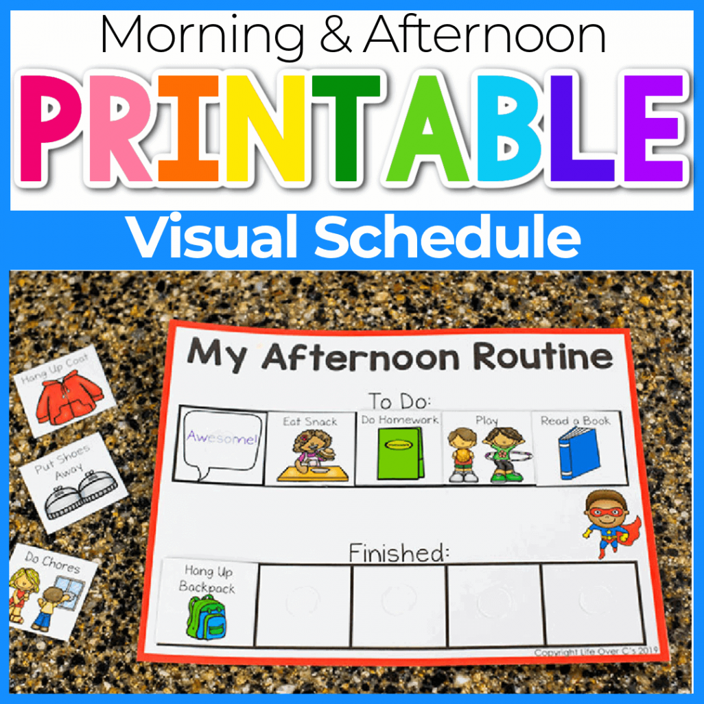 Free Printable Visual Schedule for Kids -