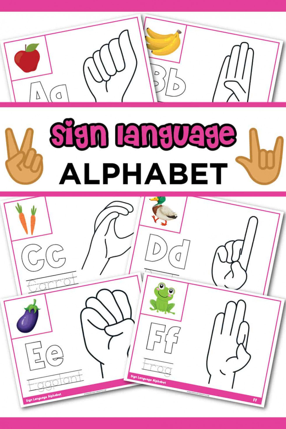 Free Sign Language Alphabet Printable - Made with HAPPY