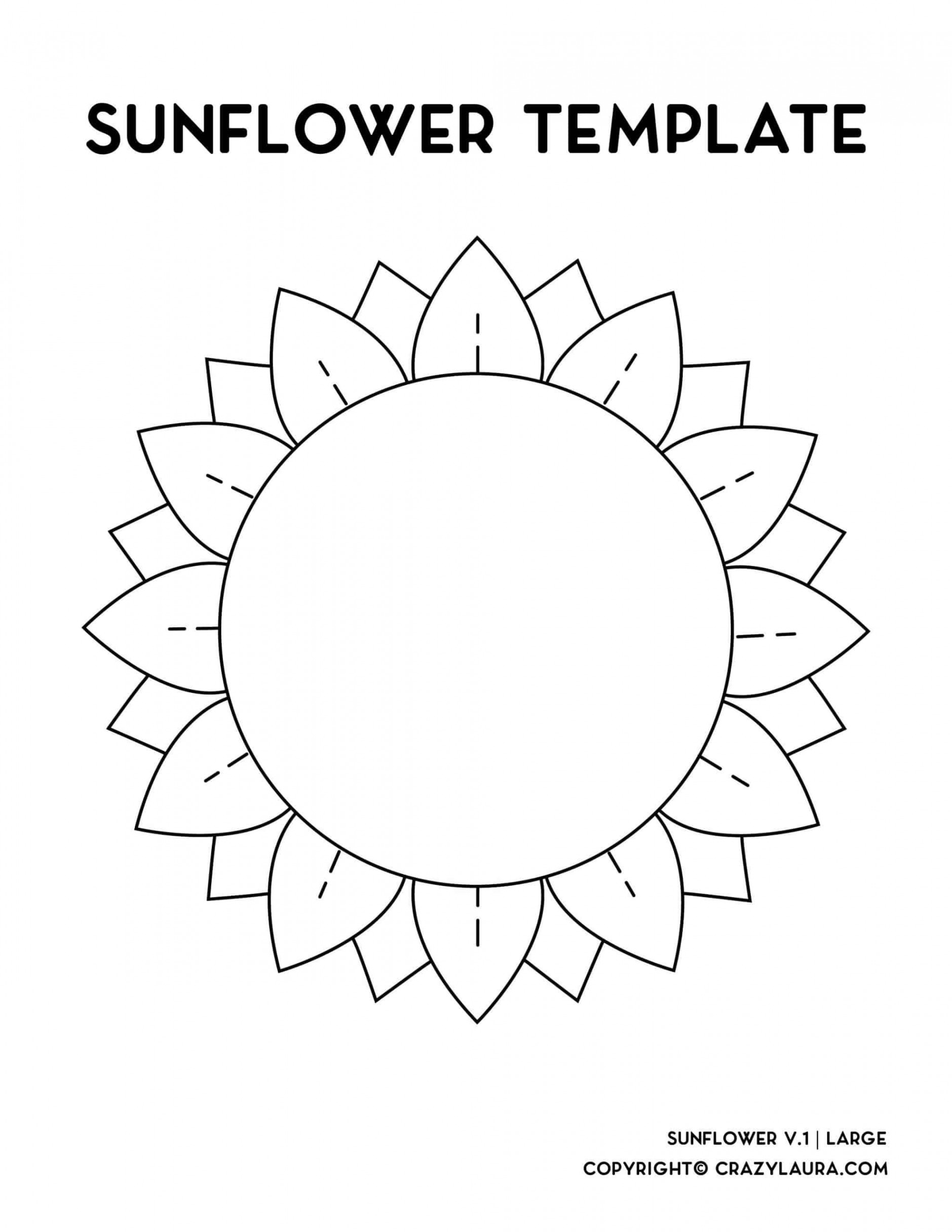 Free Sunflower Template & Stencil Outlines  Sunflower template