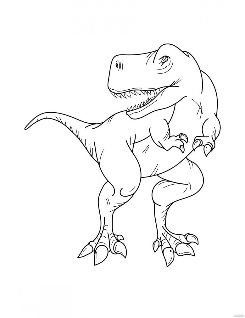 Free T Rex Dinosaur Coloring Page - Download in PDF, Illustrator