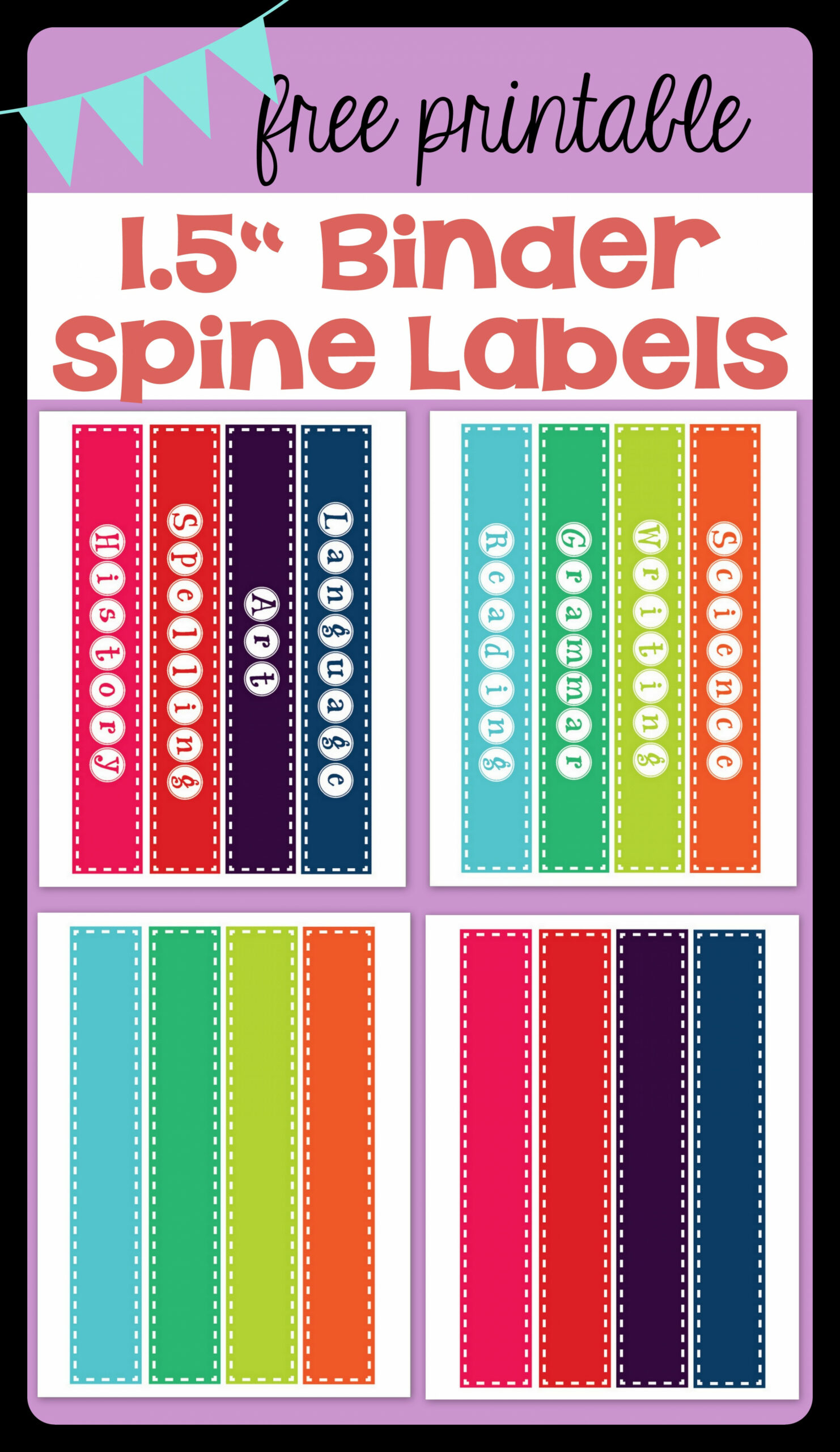 FREEBIE* Binder Spine Labels  Vanilla Joy