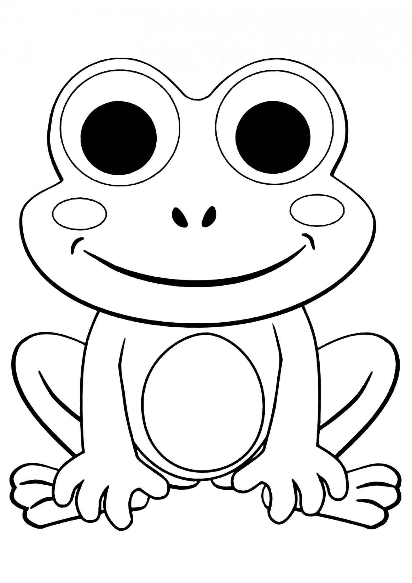 Frog coloring pages Drawing style of a lonely frog to color