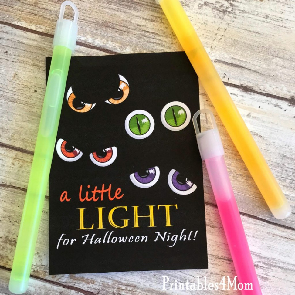 Glow Stick Gift Tags for Halloween - Printables  Mom