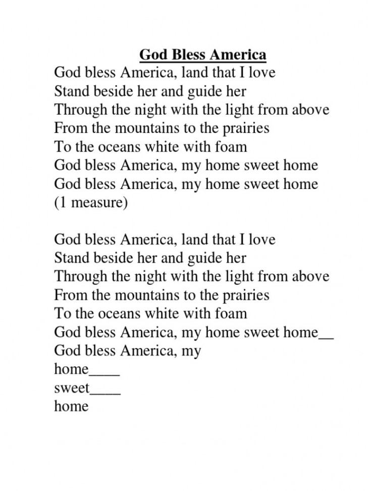 God Bless America Lyrics PDF  PDF