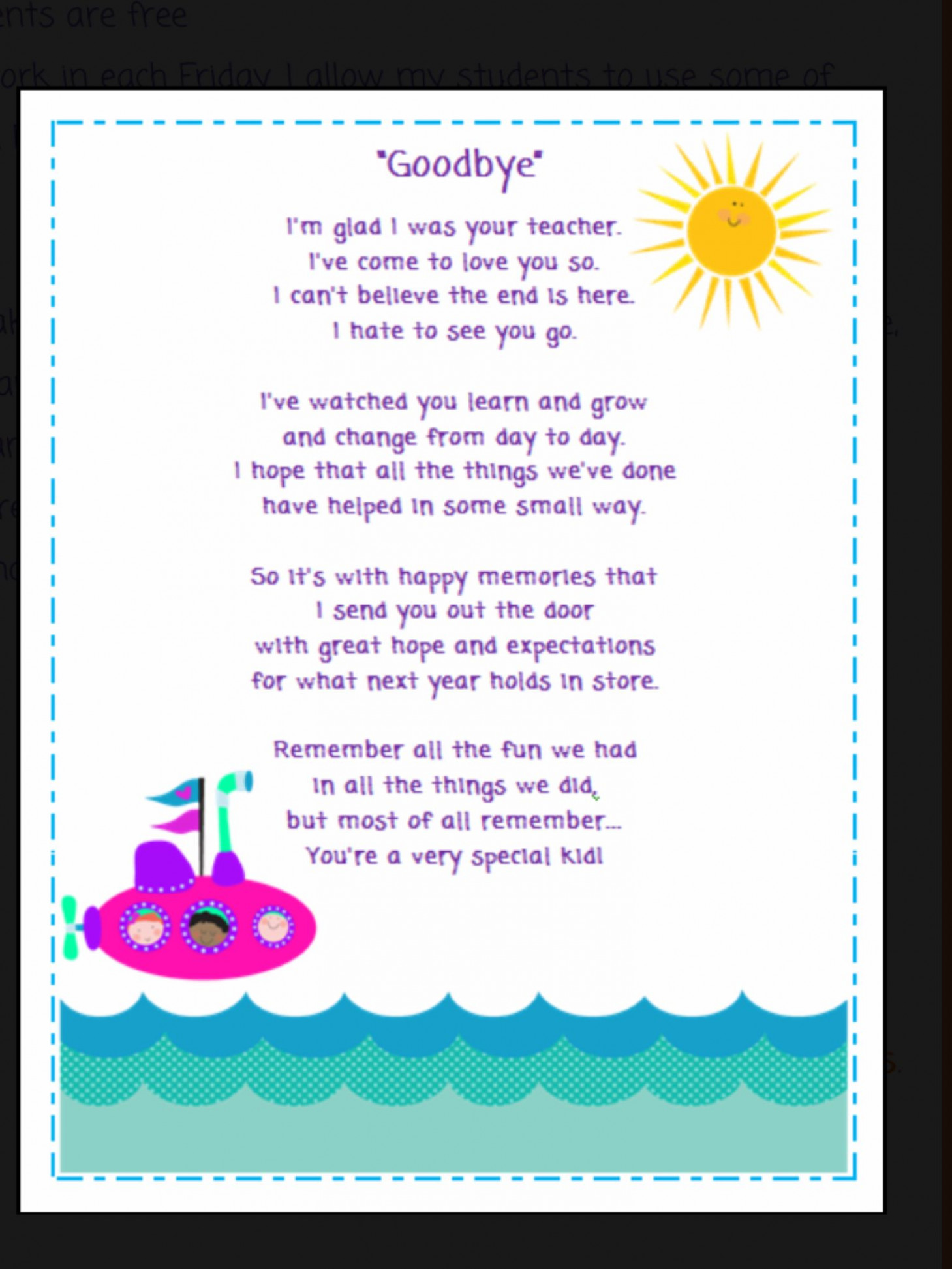 Goodbye poem  Poems for students, Preschool graduation speech