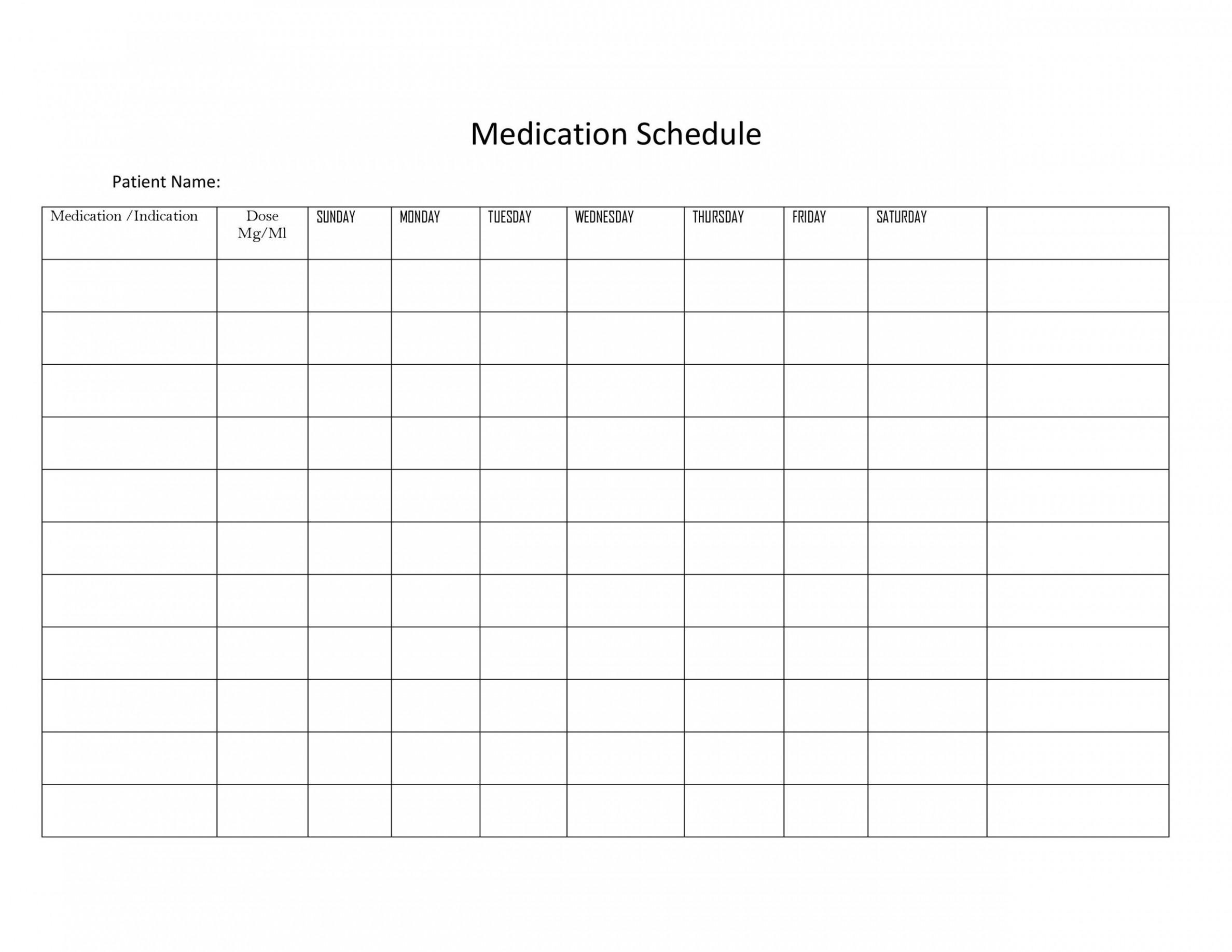 Great Medication Schedule Templates (+Medication Calendars)