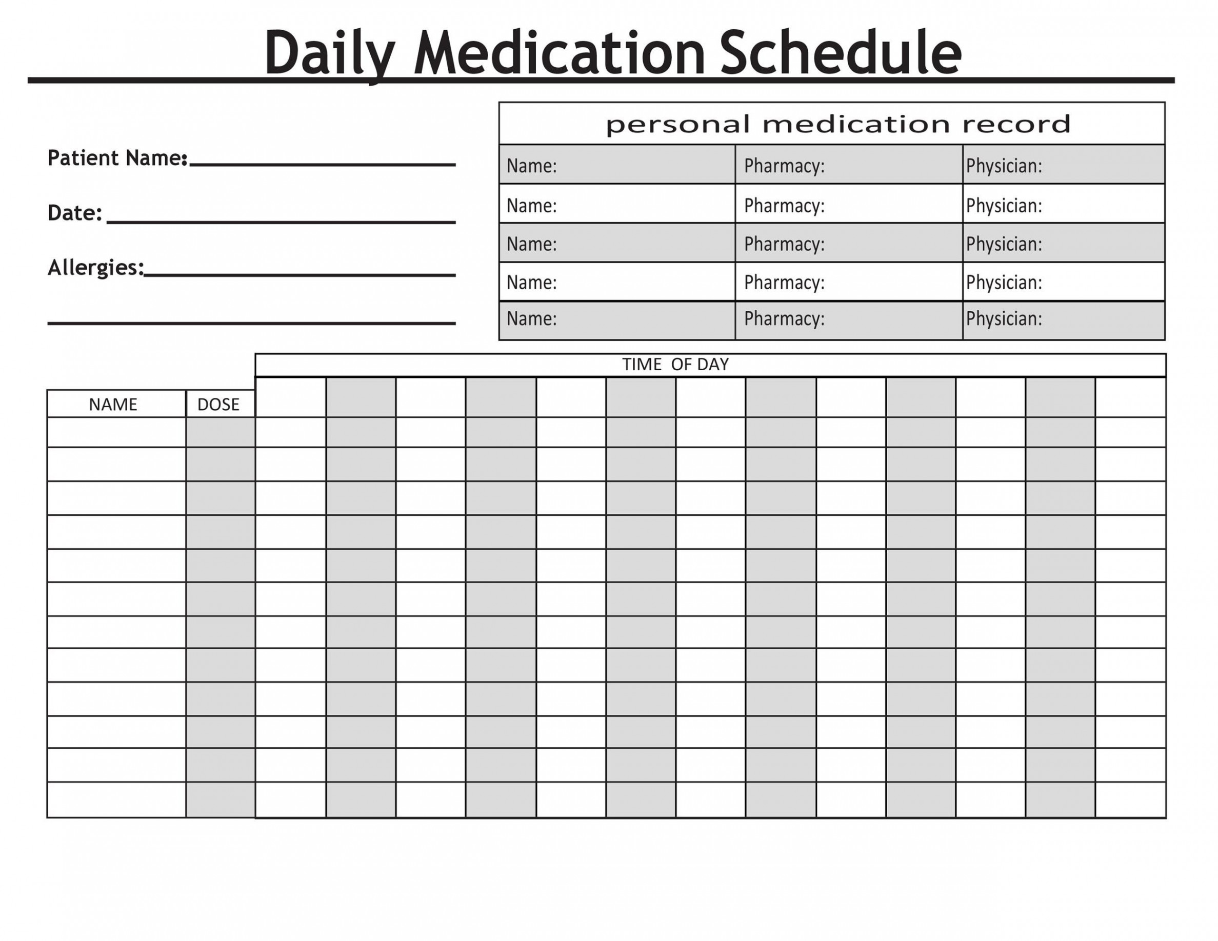 Great Medication Schedule Templates (+Medication Calendars)