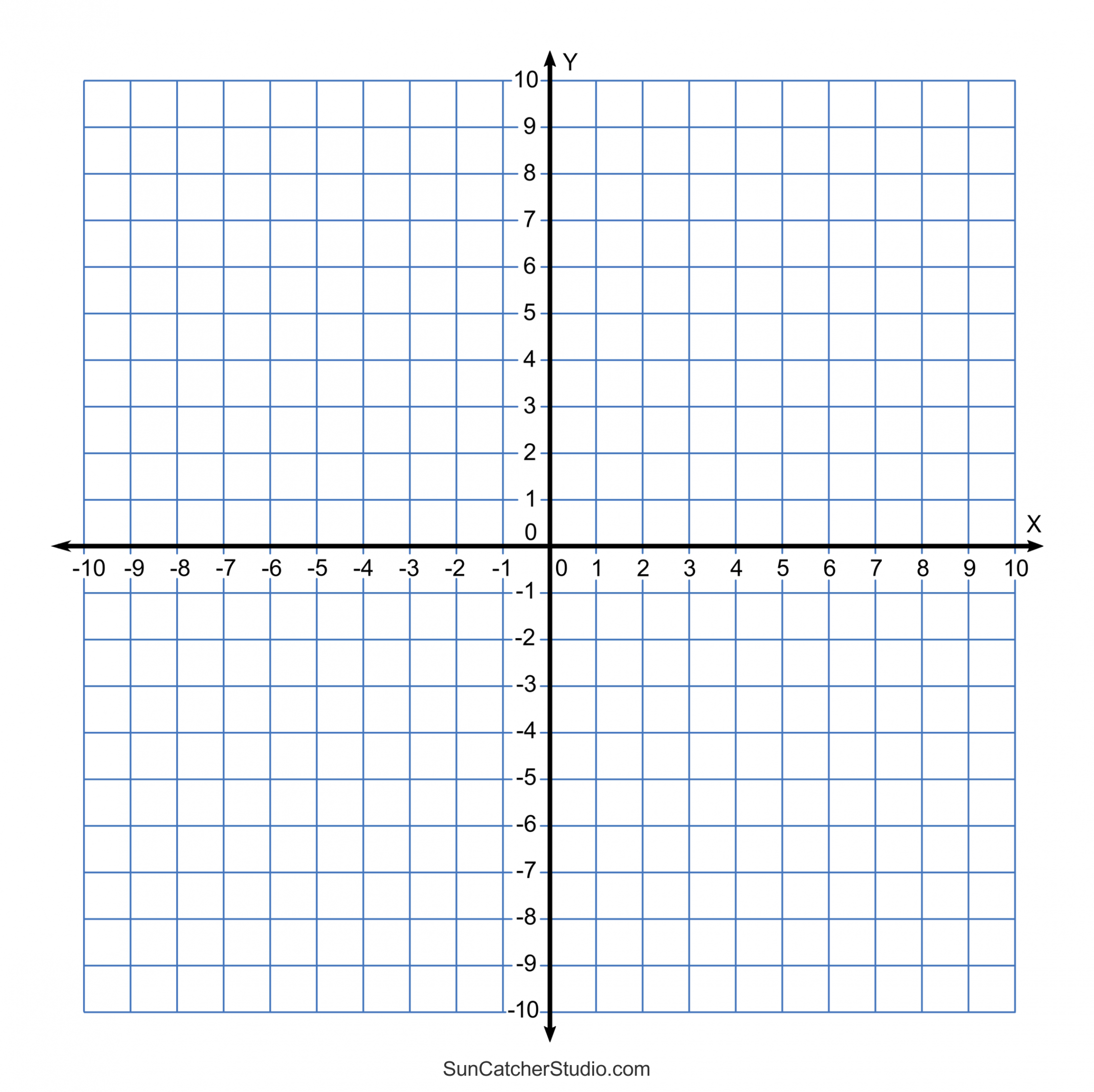 Grid Paper (Printable  Quadrant Coordinate Graph Paper Templates