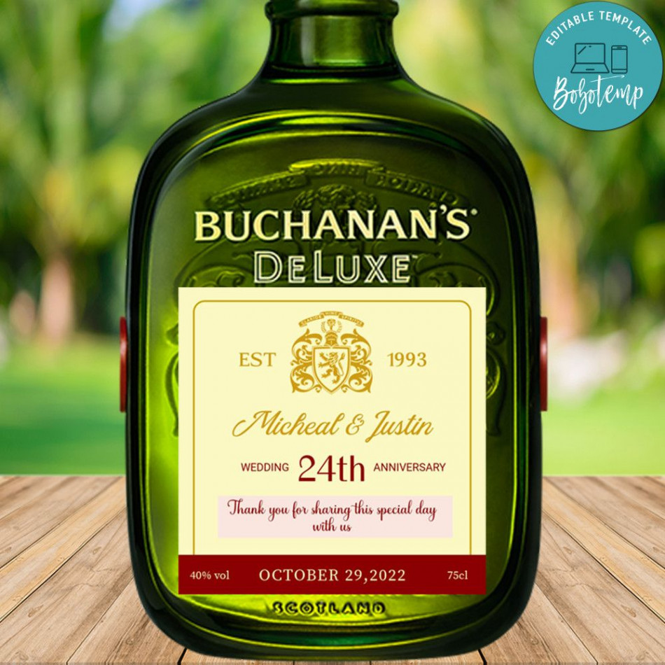 Groomsman Bourbon label Customizable Template Instant Download