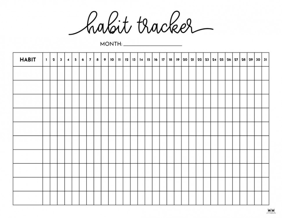 Habit Trackers -  FREE Printables  Printabulls