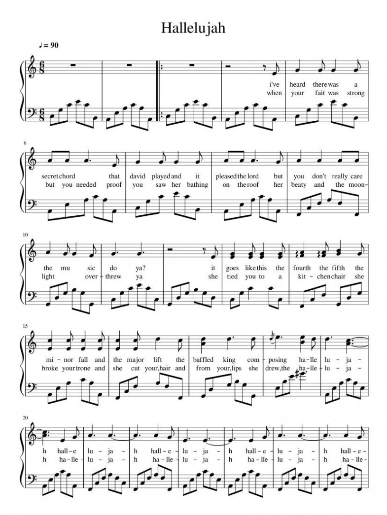 Hallelujah  Cello sheet music, Piano sheet music free, Piano