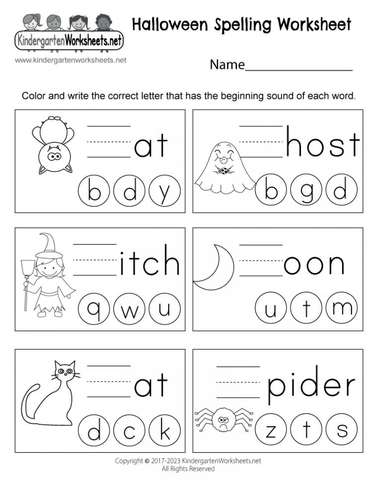 Halloween Spelling Worksheet - Free Printable, Digital, & PDF