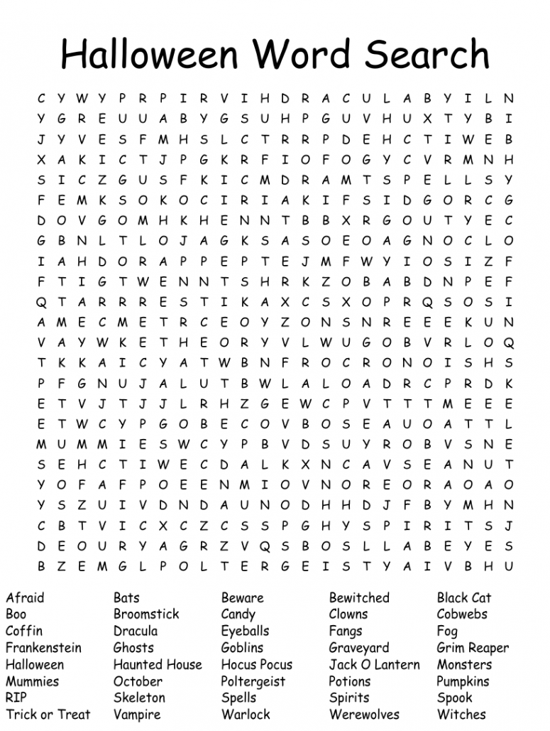 Halloween Word Search - WordMint