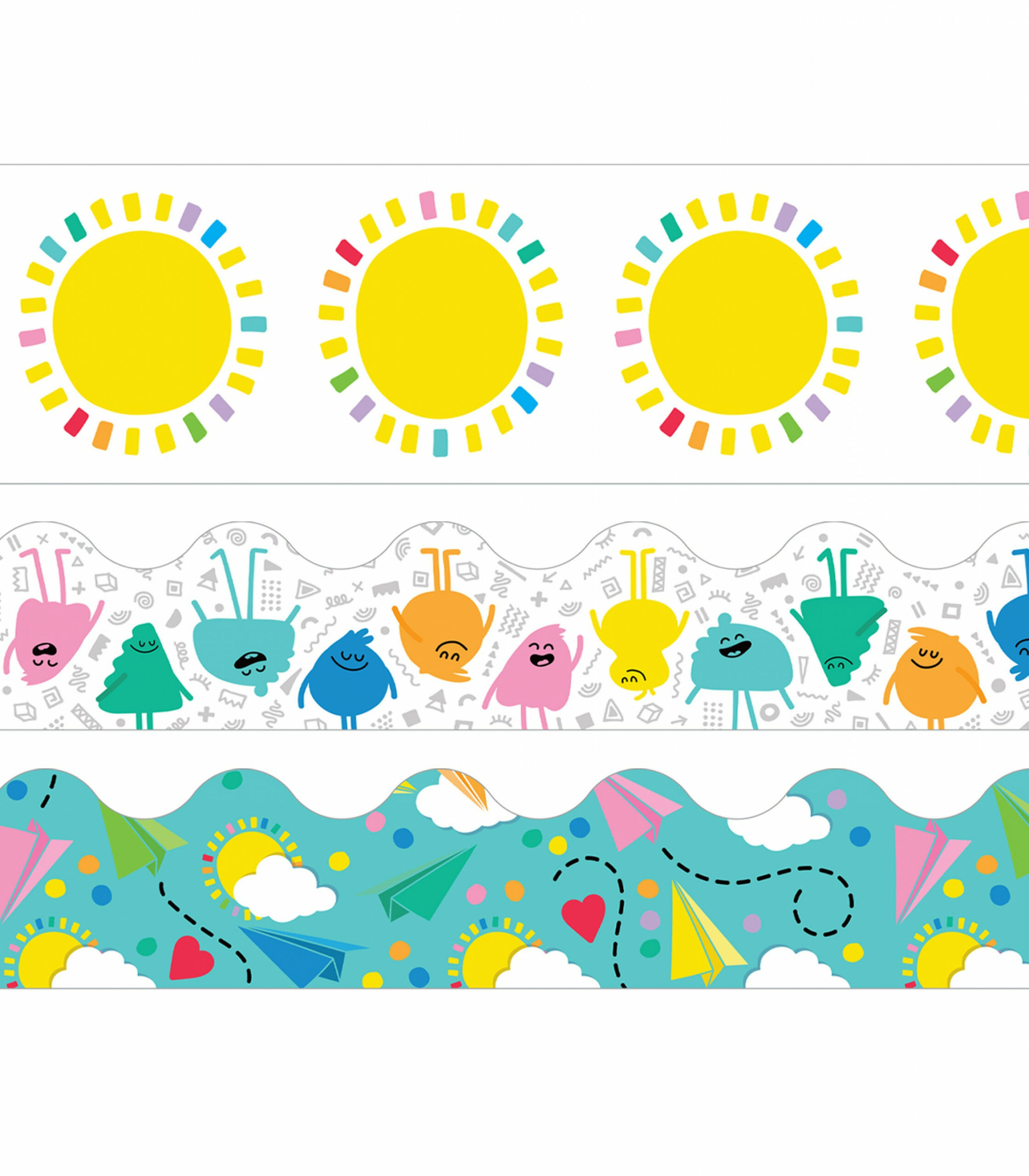 Happy Place Printable Borders Set hell & bunt - Etsy