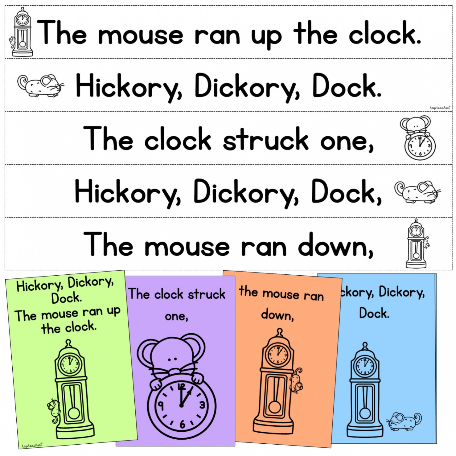 Hickory Dickory Dock Printables - Top Teacher