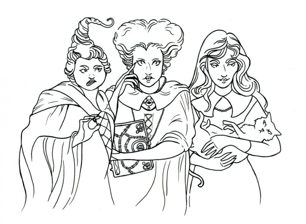 Hocus Pocus Line by ghoulsandgals  Disney coloring pages, Witch