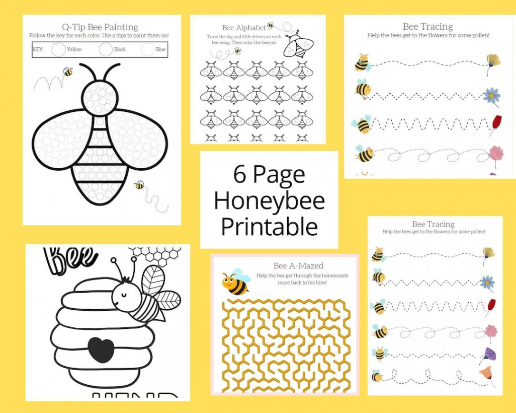 Honey Bee Printable Worksheets Worksheets for Preschool - Etsy