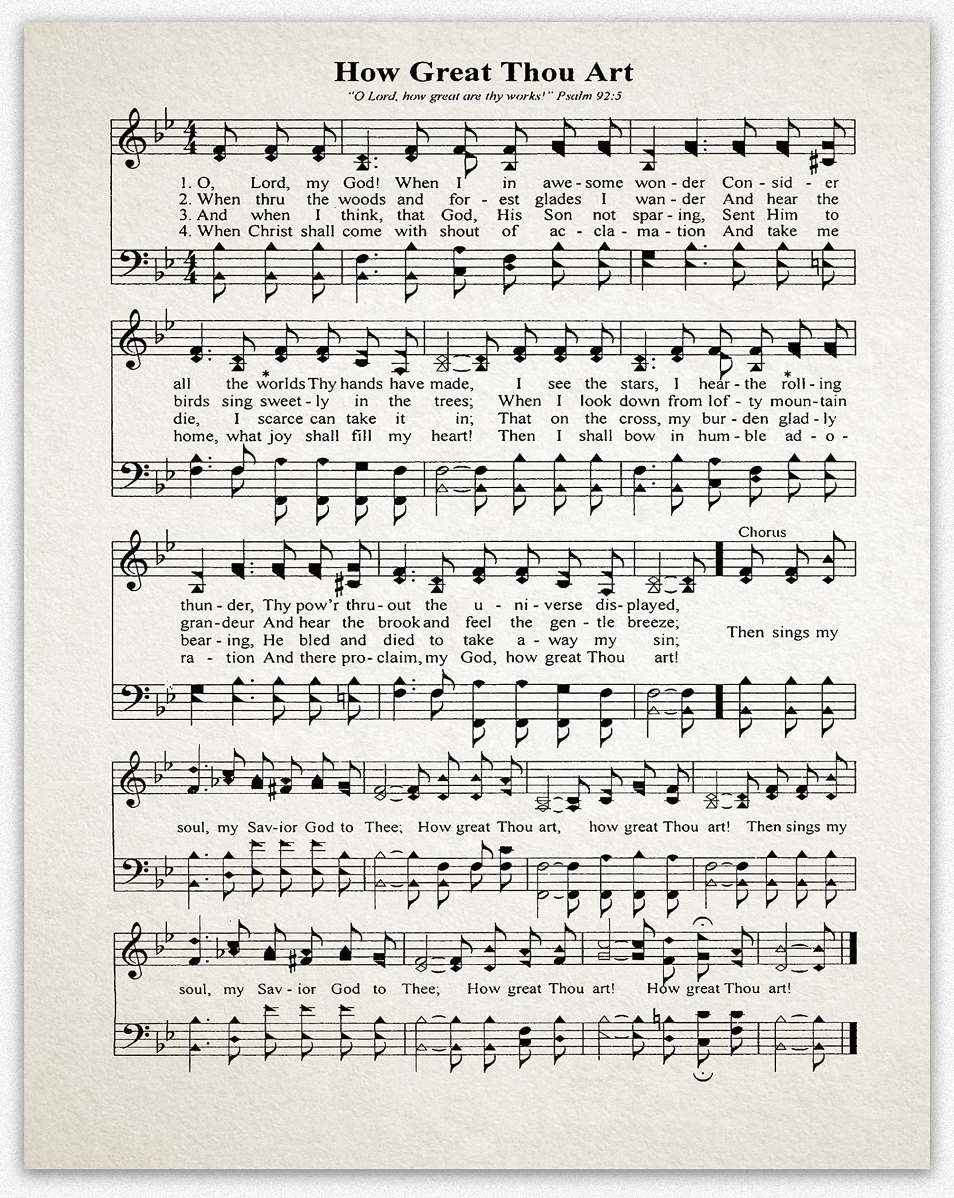 How Great Thou Art Music Sheet Poster Music Sheet Print Music Sheet Print  Song Sheet Lyrics Poster Lyrics Wall Art Music Poster Music Print ( x ,