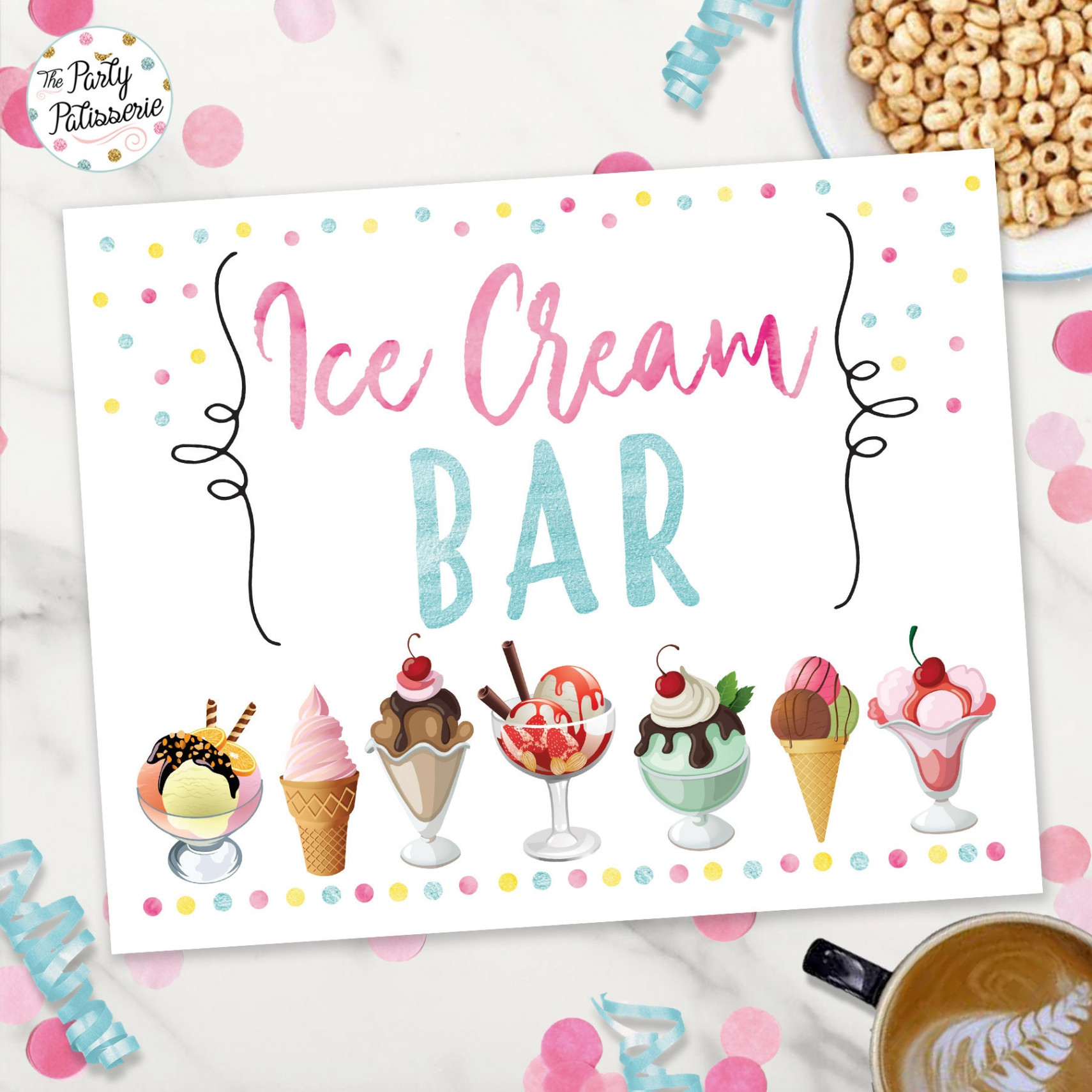 Ice Cream Bar Sign / Digital File / Printable / Custom / - Etsy