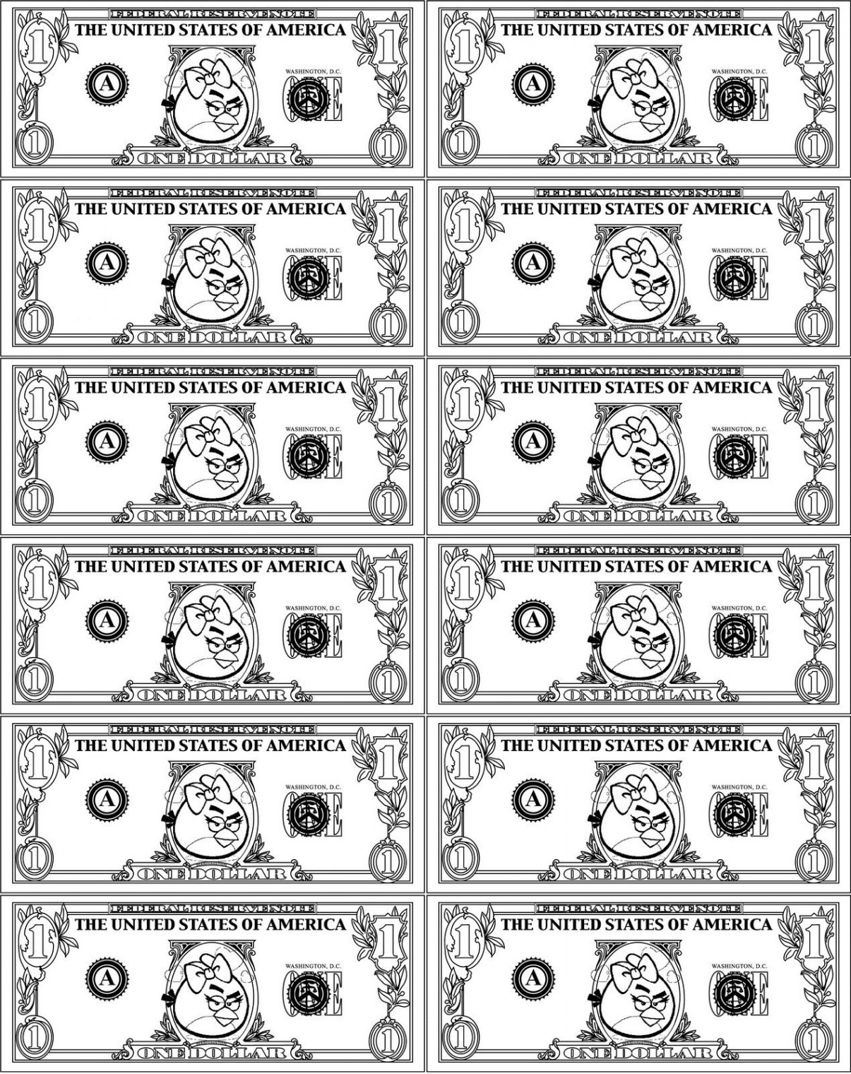 Impressive Play Money Template  Space coloring pages, Money