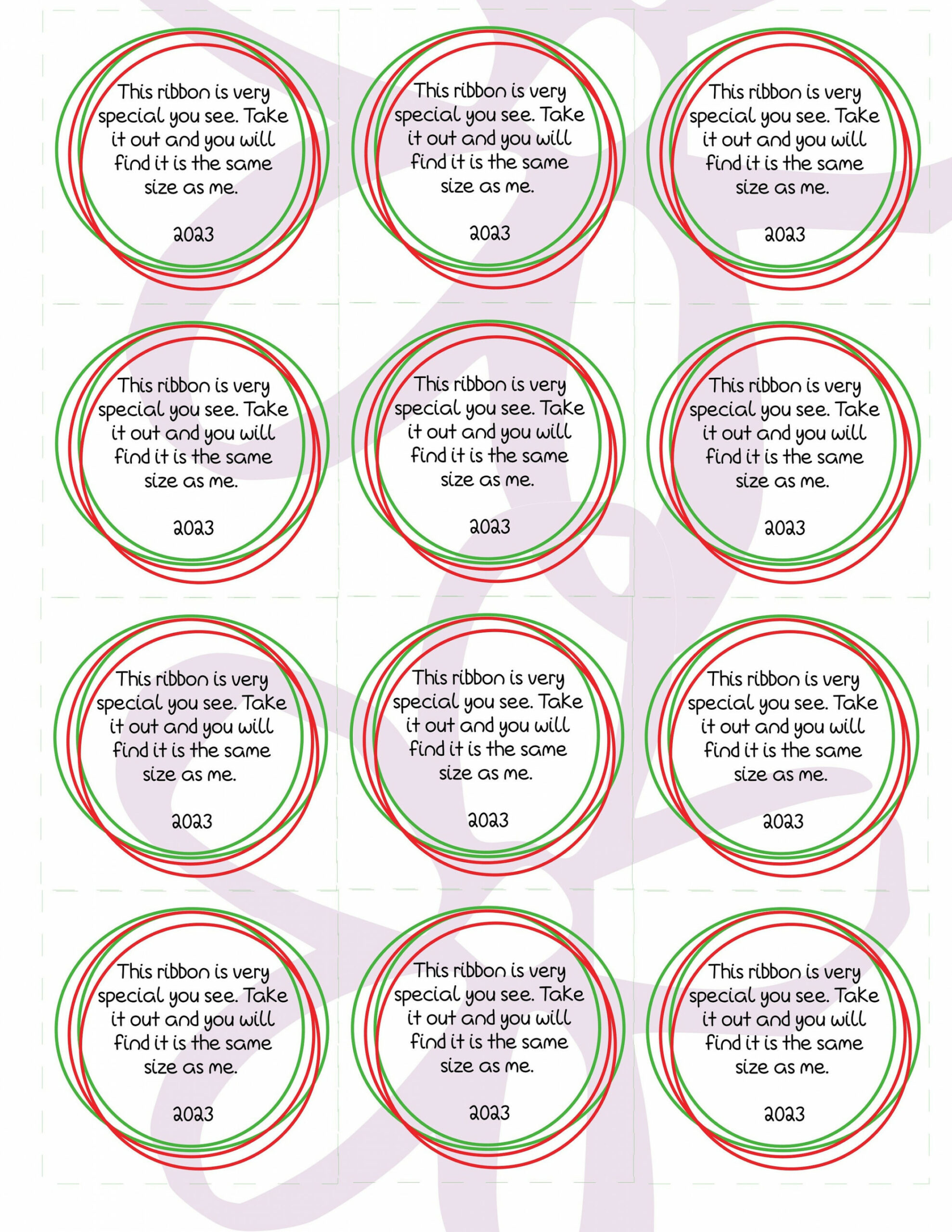 Instant Download/Printable - Ribbon Christmas Ornament - you will find it  is the same size as me