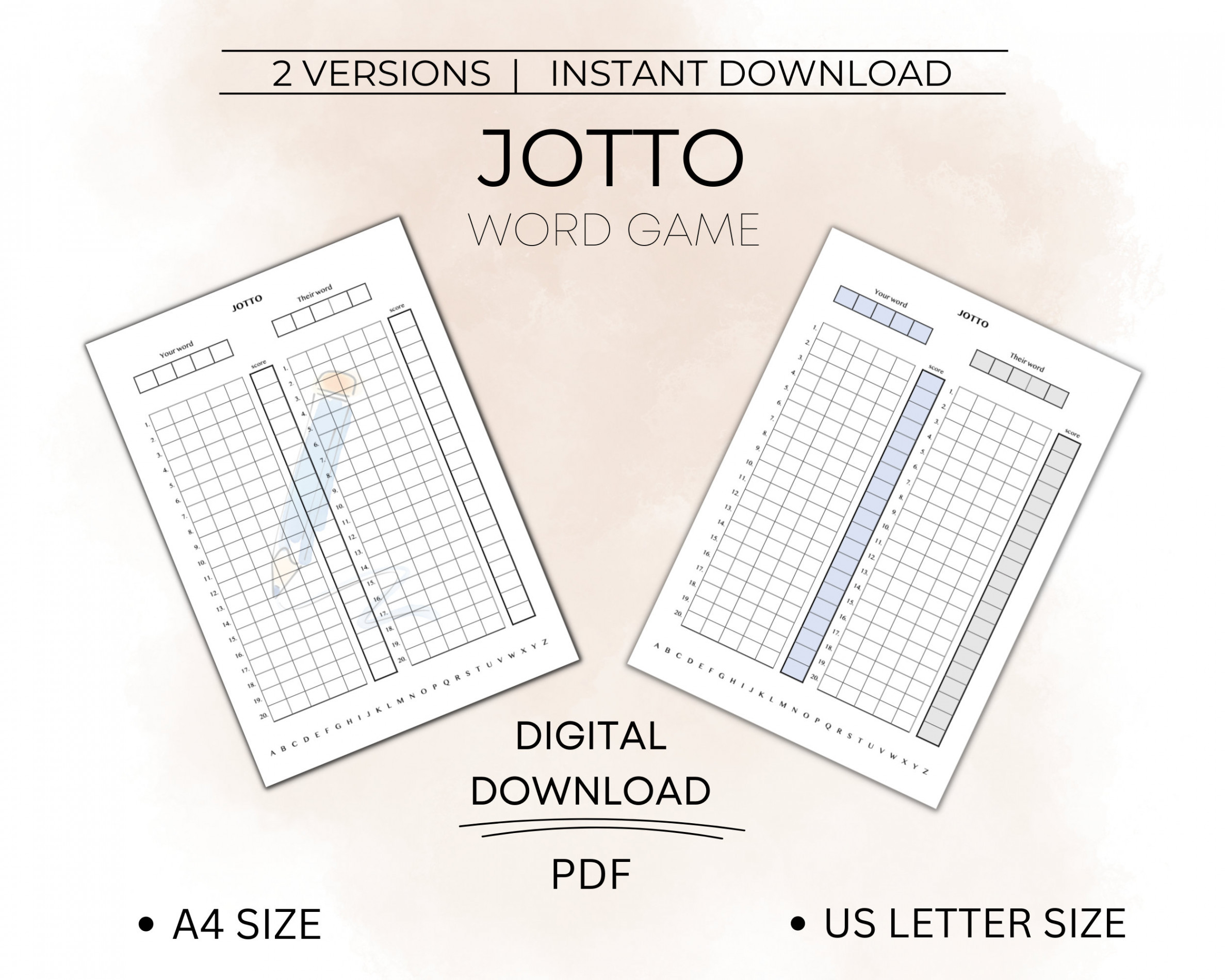 Jotto Word Game Wordle for  Giotto Logic Game Word Game - Etsy